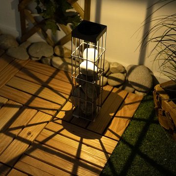 etc-shop LED Solarleuchte, LED-Leuchtmittel fest verbaut, Warmweiß, Solar Gartenlampe für Außen Solarleuchte Outdoor Solarlampe