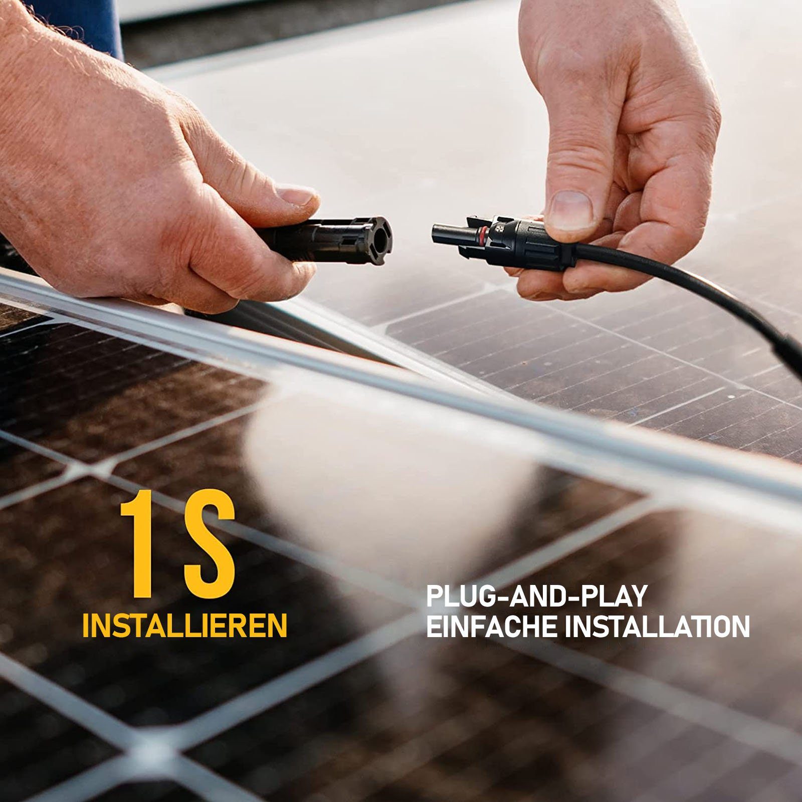 Rhein Beleuchtung Solarmodul Solarstecker Verteiler Set 1 zu 2/3/4 MC4 Y-Stecker Verbindung, 0 W, Hochreiner Kupferkern und PPE-Material, (Set, 1-St., Für PV-Ka – Bild 3 von 5