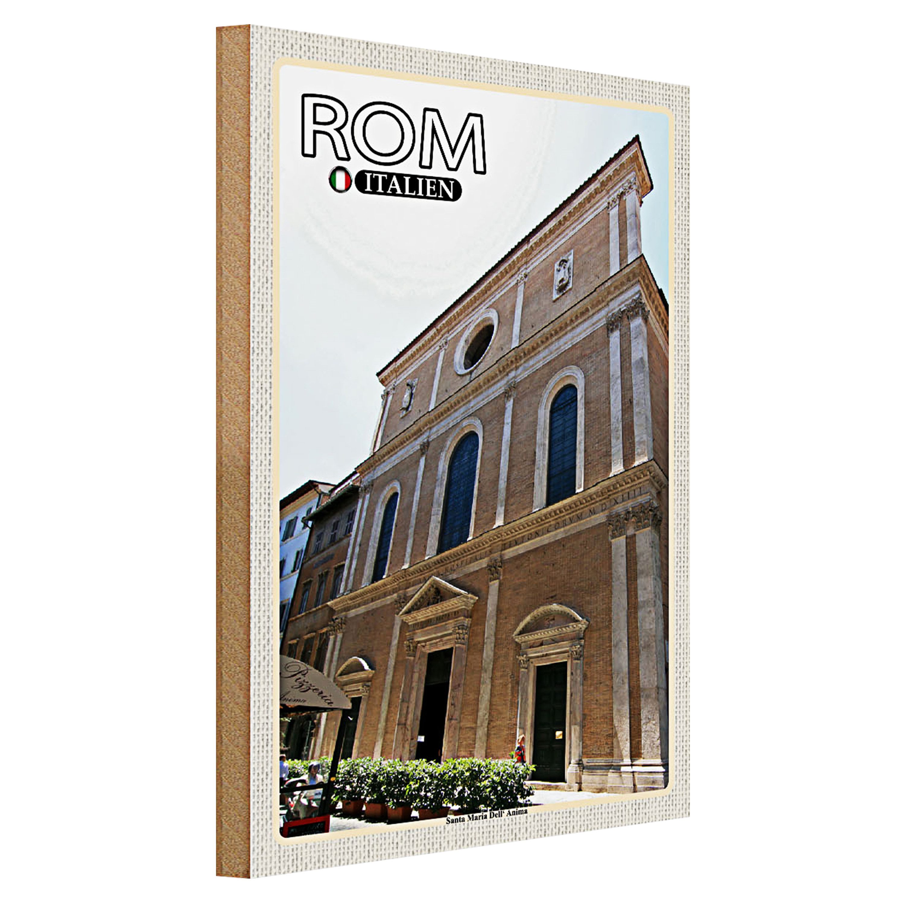 Roomando Holzbild Reise Rom Italien Santa Maria Dell Anima 30x40cm