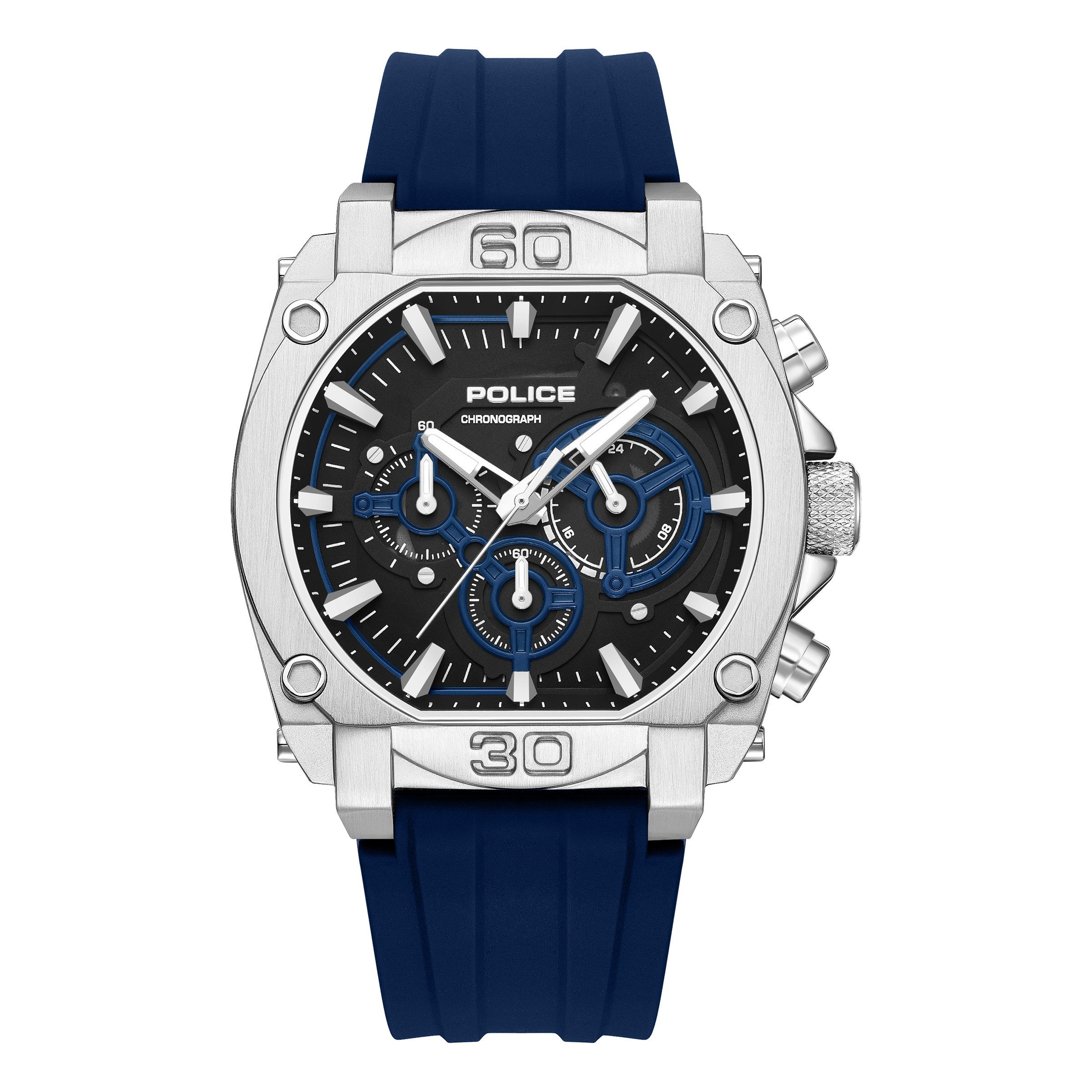 Police Chronograph Norwood PEWGO0092904, Quarzuhr, Armbanduhr, Herrenuhr, Lederarmband, analog, Stoppfunktion