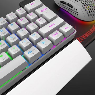LexonElec RGB-Hintergrundbeleuchtung Tastatur- und Maus-Set, mitBeschichteten Tastenkappen,Ultraleichte Ergonomie,Handballenauflage