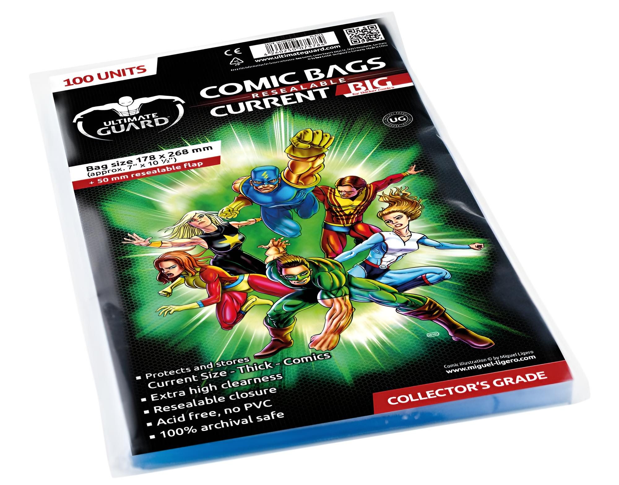 heo Sammelkarte UG Resealable Comic Bags Big Current Size 100ct