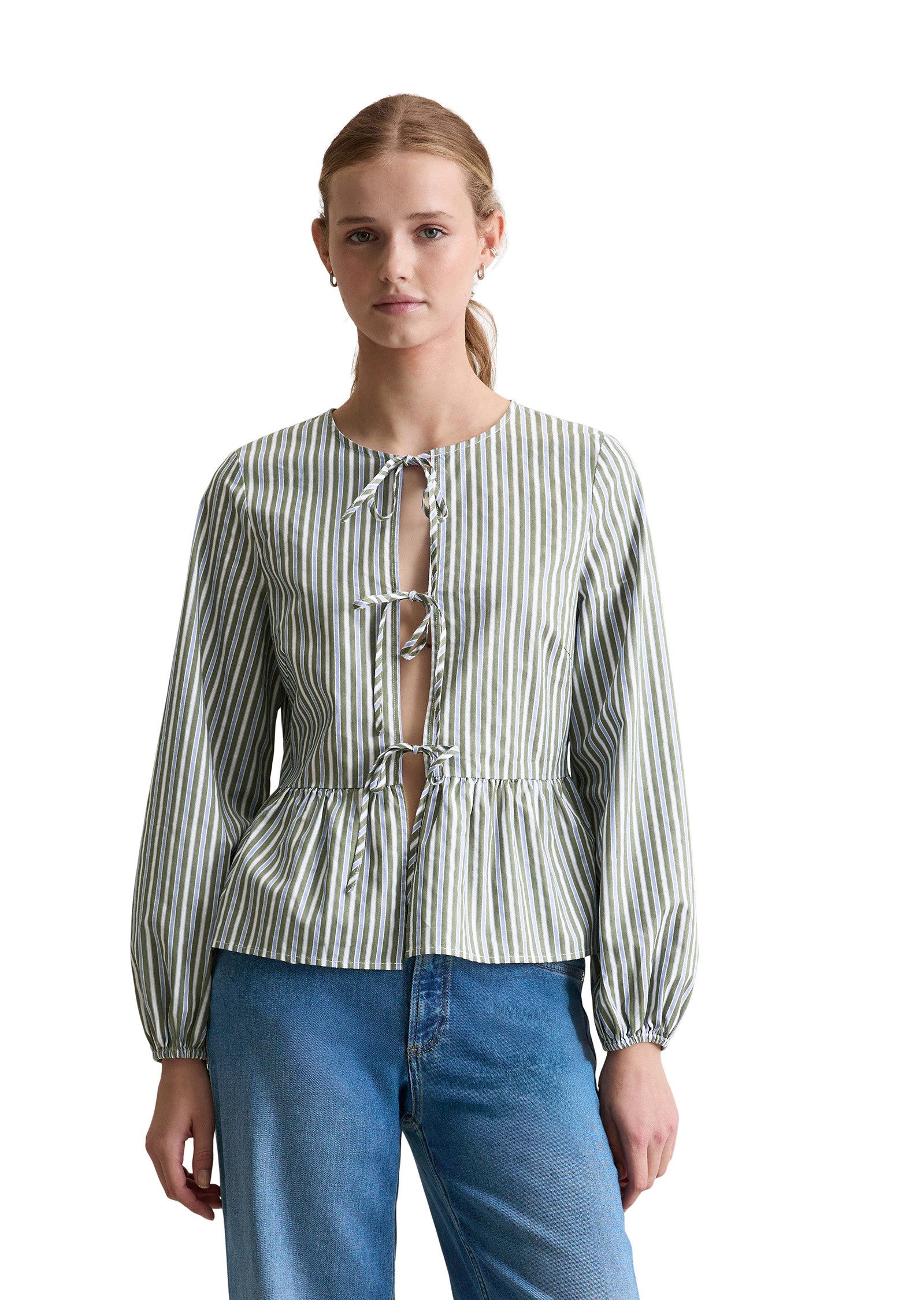 Marc O'Polo DENIM Langarmbluse aus Baumwoll-Dobby günstig online kaufen