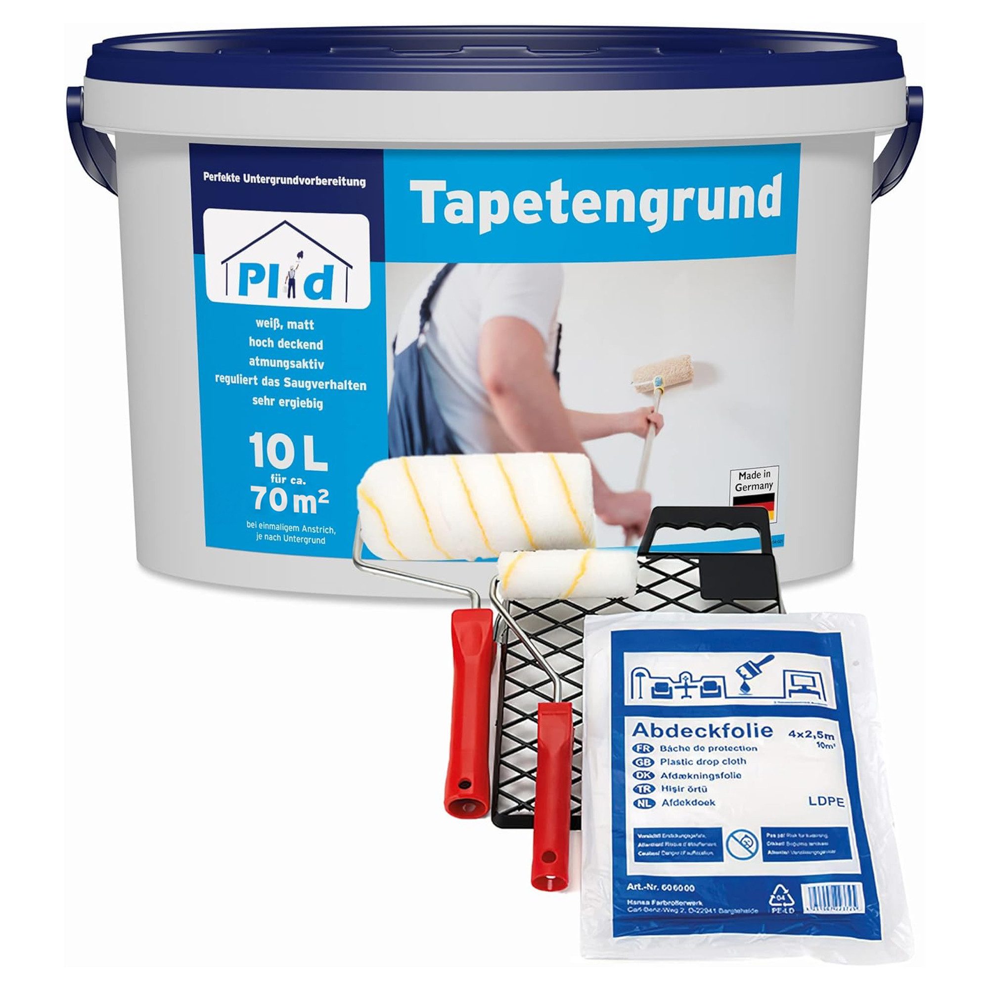 plid Grundierfarbe Tapetengrund Weiß Haftgrund Voranstrich Tapezieren, Schnelltrocknend