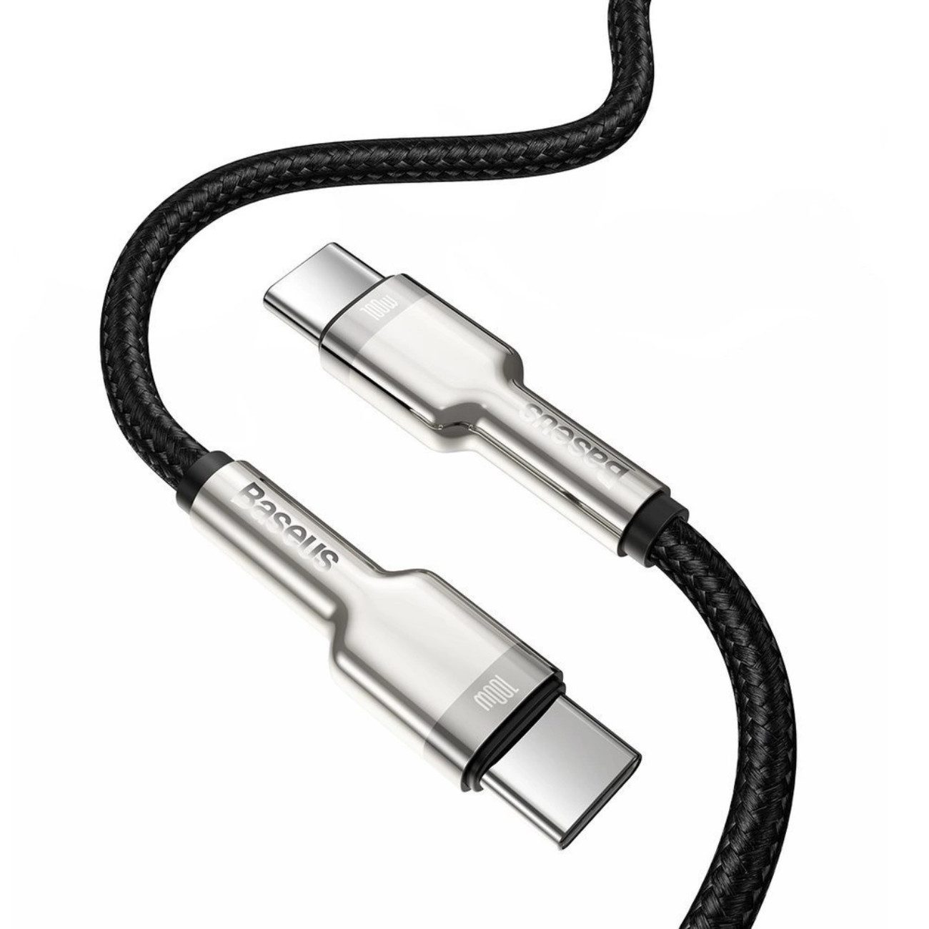 Baseus CATJK-D01 USB-Ladegerät (5000 mA, Einzelartikel, Einzelartikel, USB-C Kabel 100 W, 5 A, 2 m, PD/QC/SCP, geflochten, Zinkgehäuse)