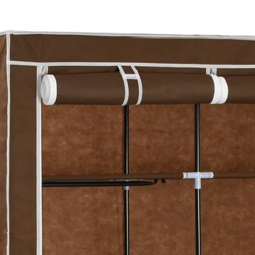 vidaXL Kleiderschrank Kleiderschrank mit Fächern und Stangen Braun 150x45x175cm Stoff (1-St)