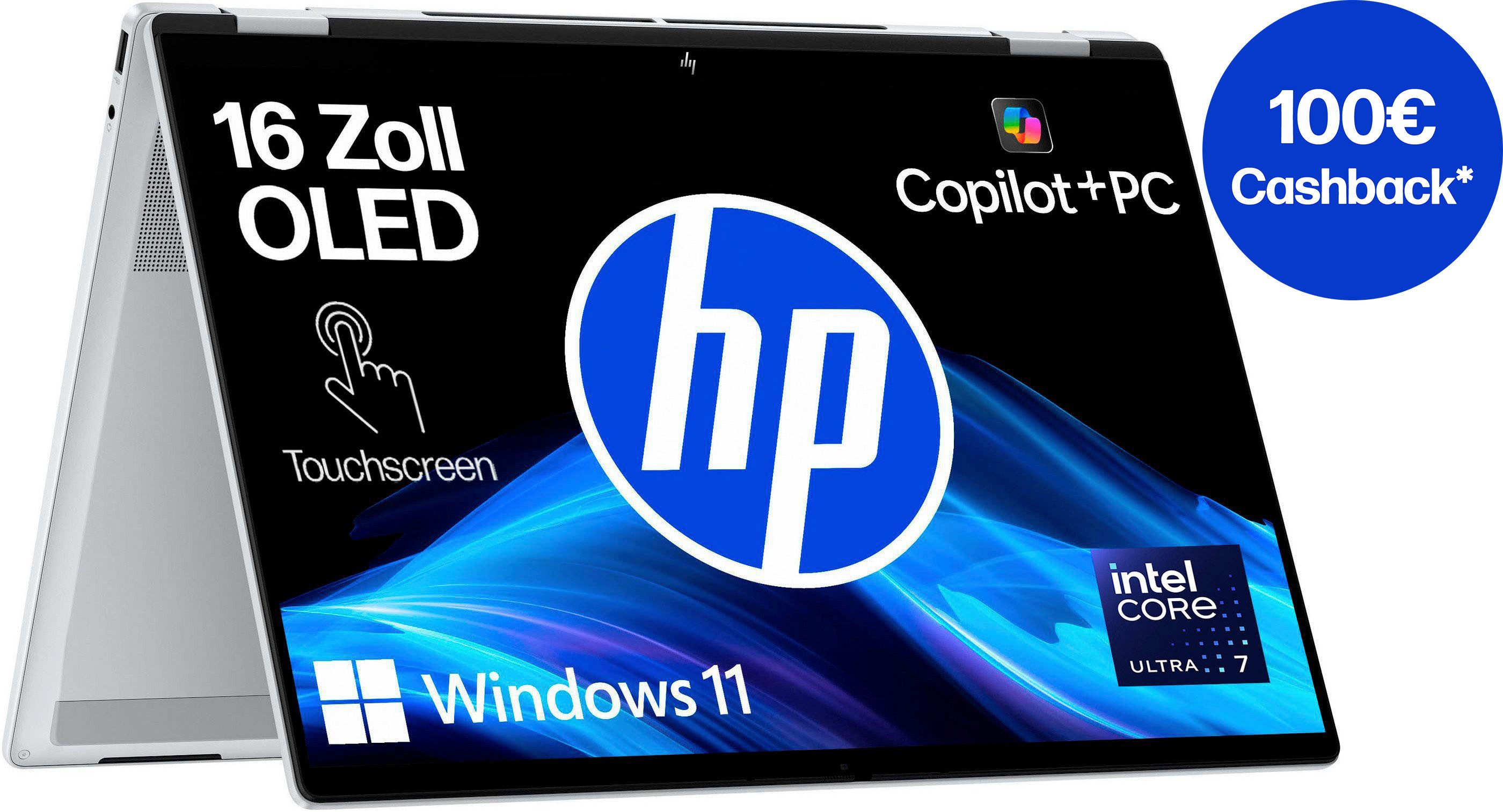 HP OmniBook X Flip 16-as0252ng Convertible Notebook (40,6 cm/16 Zoll, Intel Core Ultra 7 258V, ARC, 1000 GB SSD)