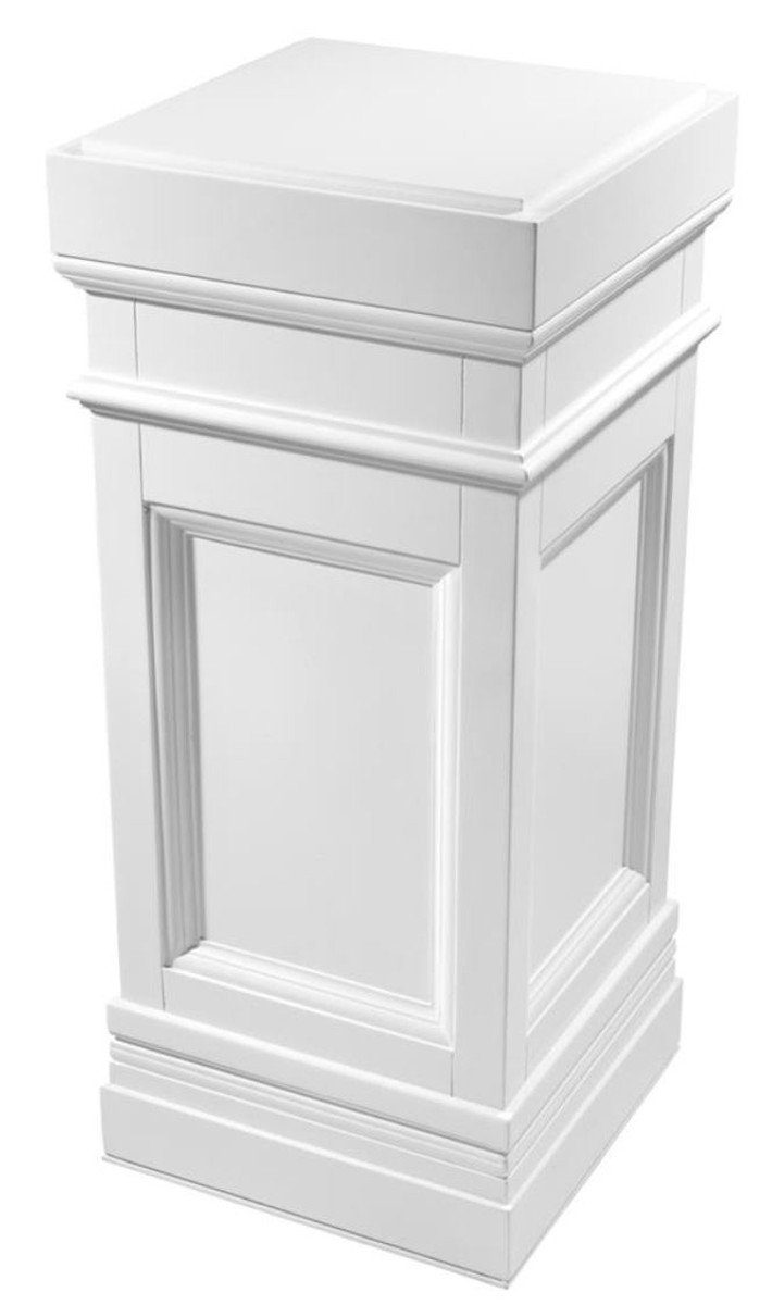 Casa Padrino Beistelltisch Säule Weiß 44 x 44 x H. 103 cm - Luxus Beistelltisch