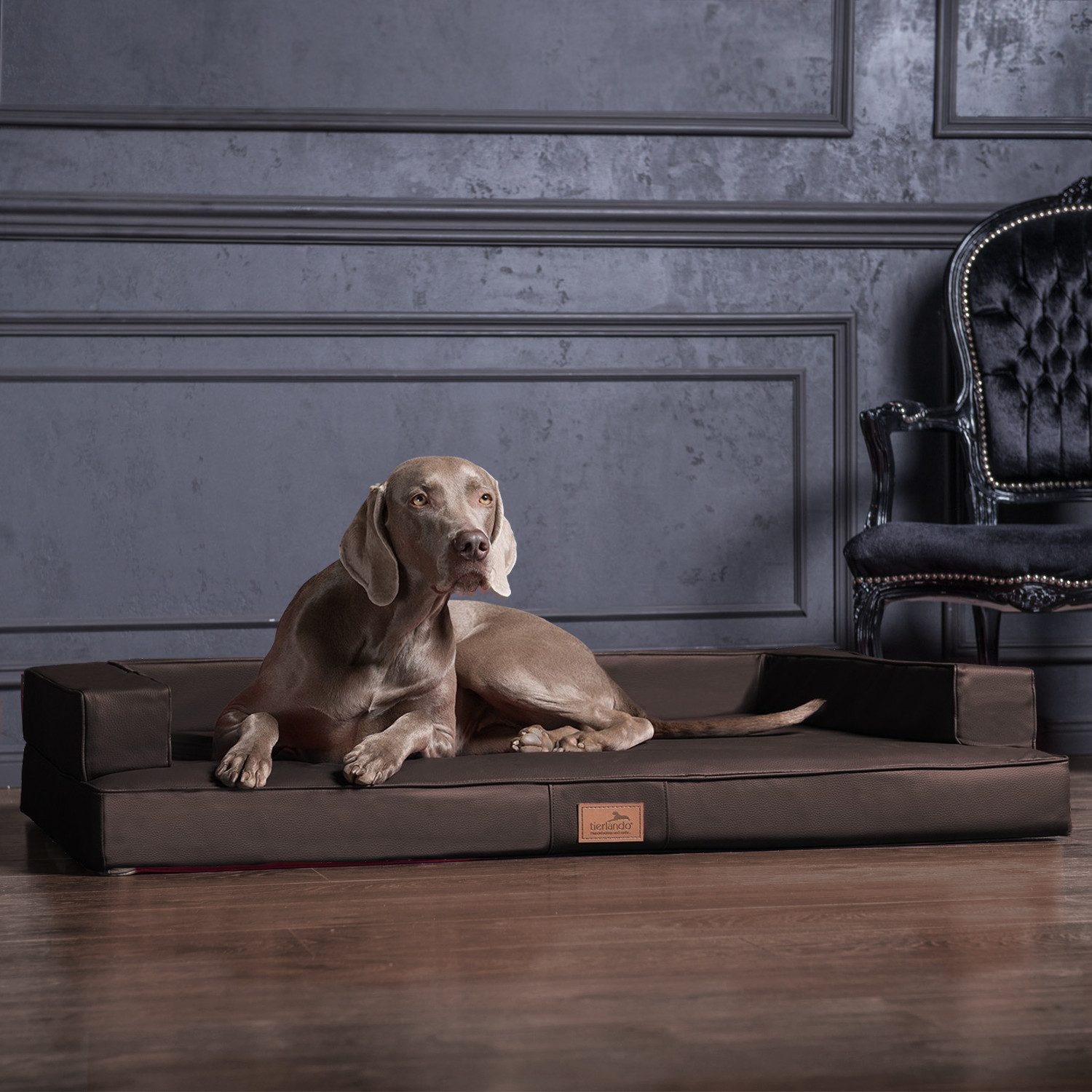 Thumbnail - tierlando® Tierbett Orthopädisches Design Hundesofa GIBSON VISCO Kunstleder kubische Form, Abwischbar, Haar resistent, e...