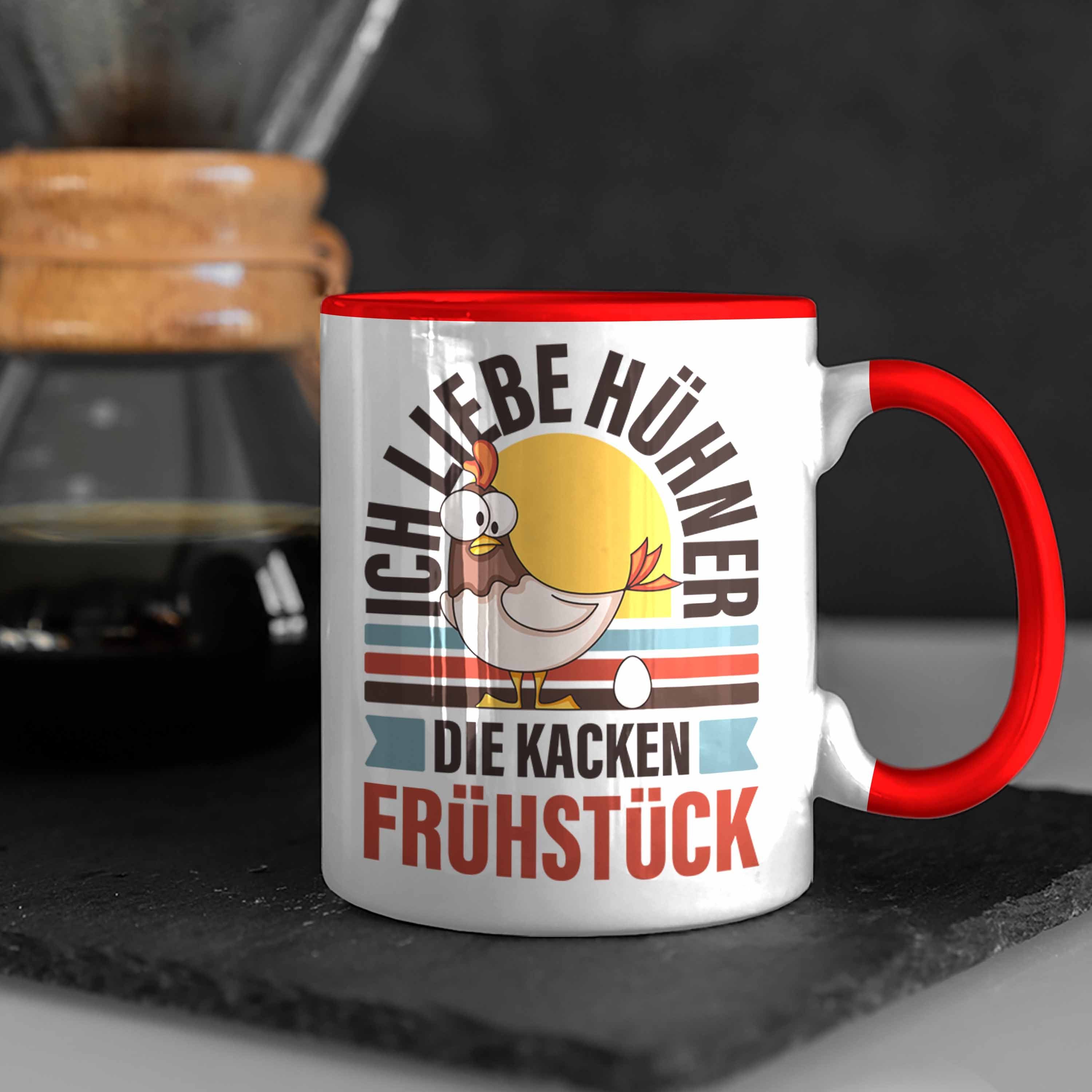 Lustige Sprüchen Frühstück Tasse mit Tasse Trendation Hühner Trendation Liebe Hühner Spruch Kaffeetasse mit Rot Ich - Die Kacken