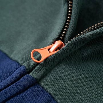 vidaXL Kapuzenpullover Kinder-Kapuzenpullover mit Reißverschluss Dunkelgrün 128