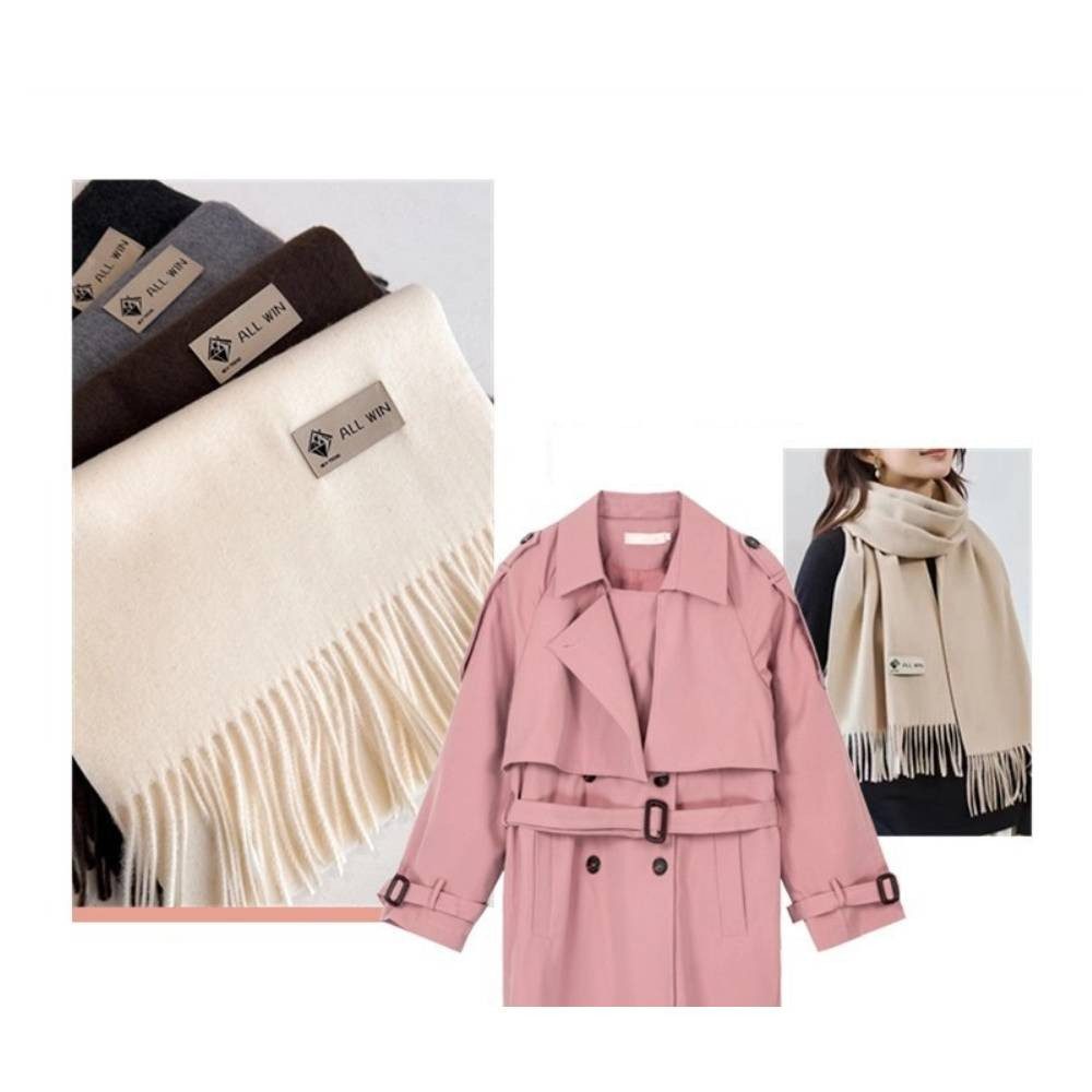 Blusmart Halstuch Schal Damen Warm Herbst Winter unifarben Baumwolle mit quasten, (Dick und weich, Einfarbige Schals und Tücher), Für abendkleid xl Stola Scarf  – Bild 3 von 5