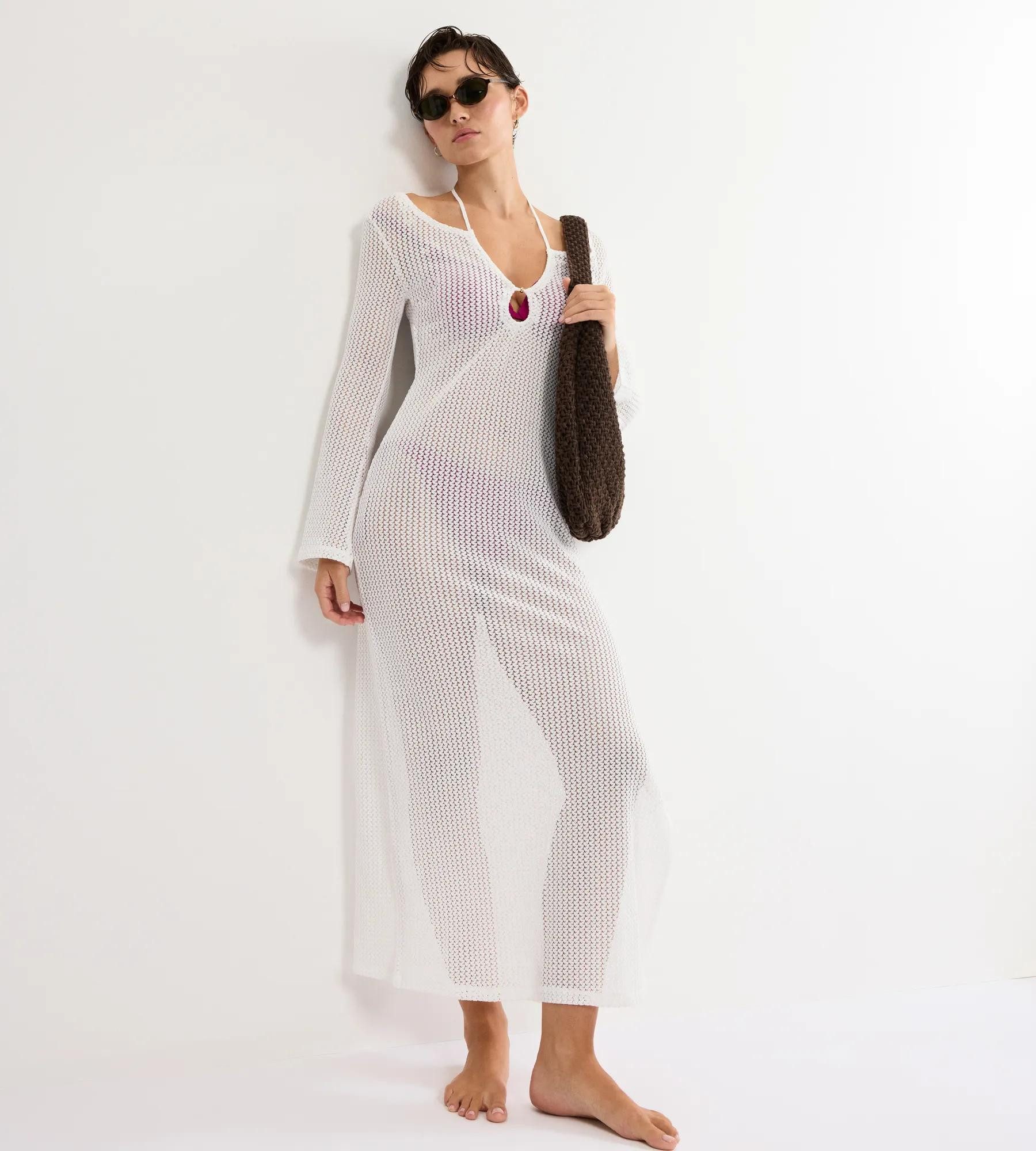 Triumph Strandkleid Beach MyWear Crochet Long Dress LSL weiches Häkeldesign