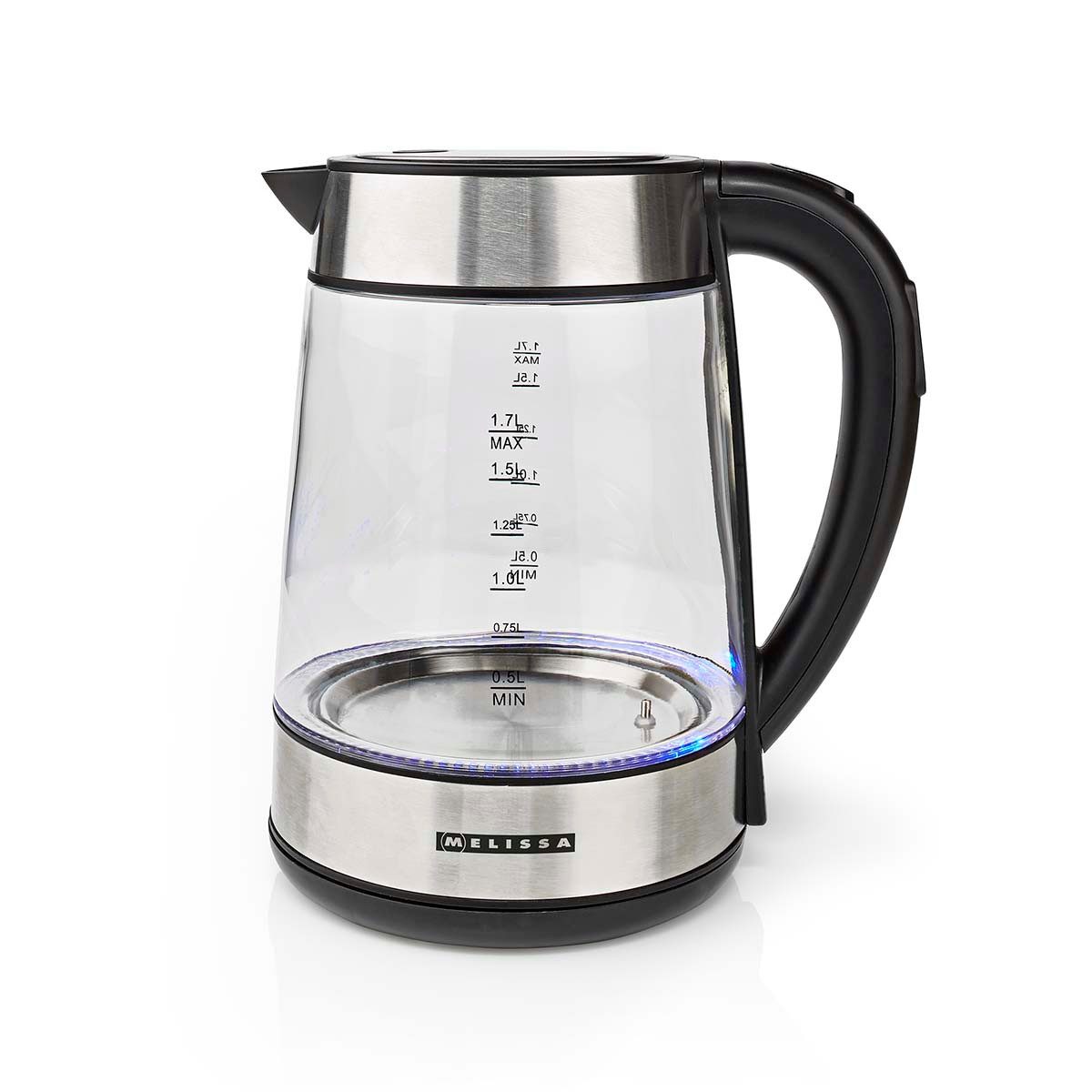MELISSA Wasserkocher 16130311, 1.7 l, Temperaturwahl 50/70/80/90/100 °C, Strix-Regler, Warmhaltefunktion