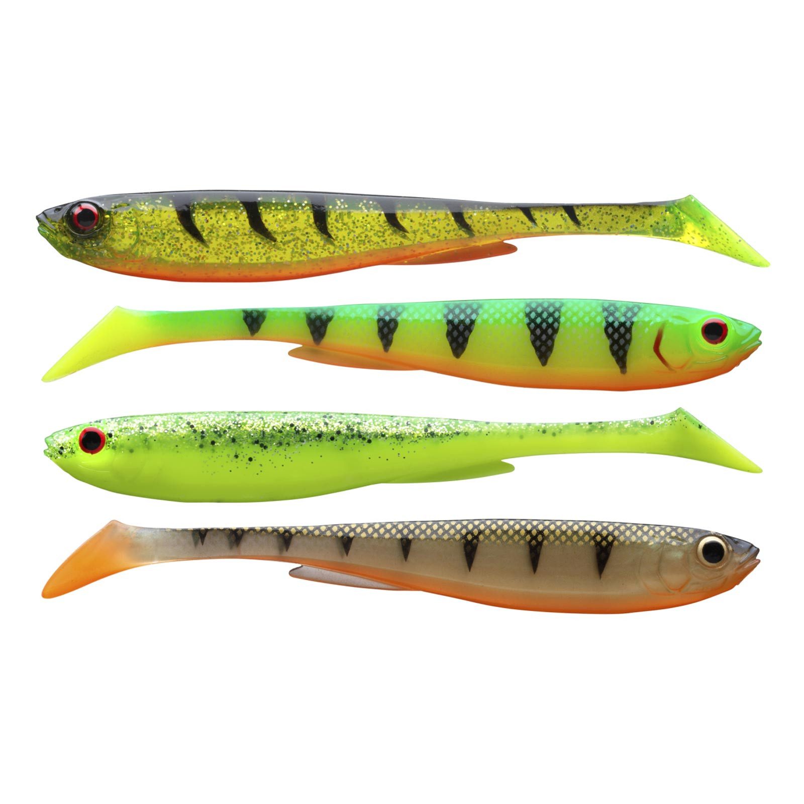 Daiwa Искусственная приманка, Daiwa Prorex Slim Shady Flash Color Set 10,5cm 4St. Gummifischset