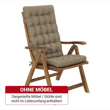 HAVE A SEAT Living Hochlehnerauflage - Premium Auflage für Hochlehner Gartenstühle - bequeme Sitzauflage, orthopädisch, wetterfest, UV-Schutz (8/10), komplett waschbar bis 95°C