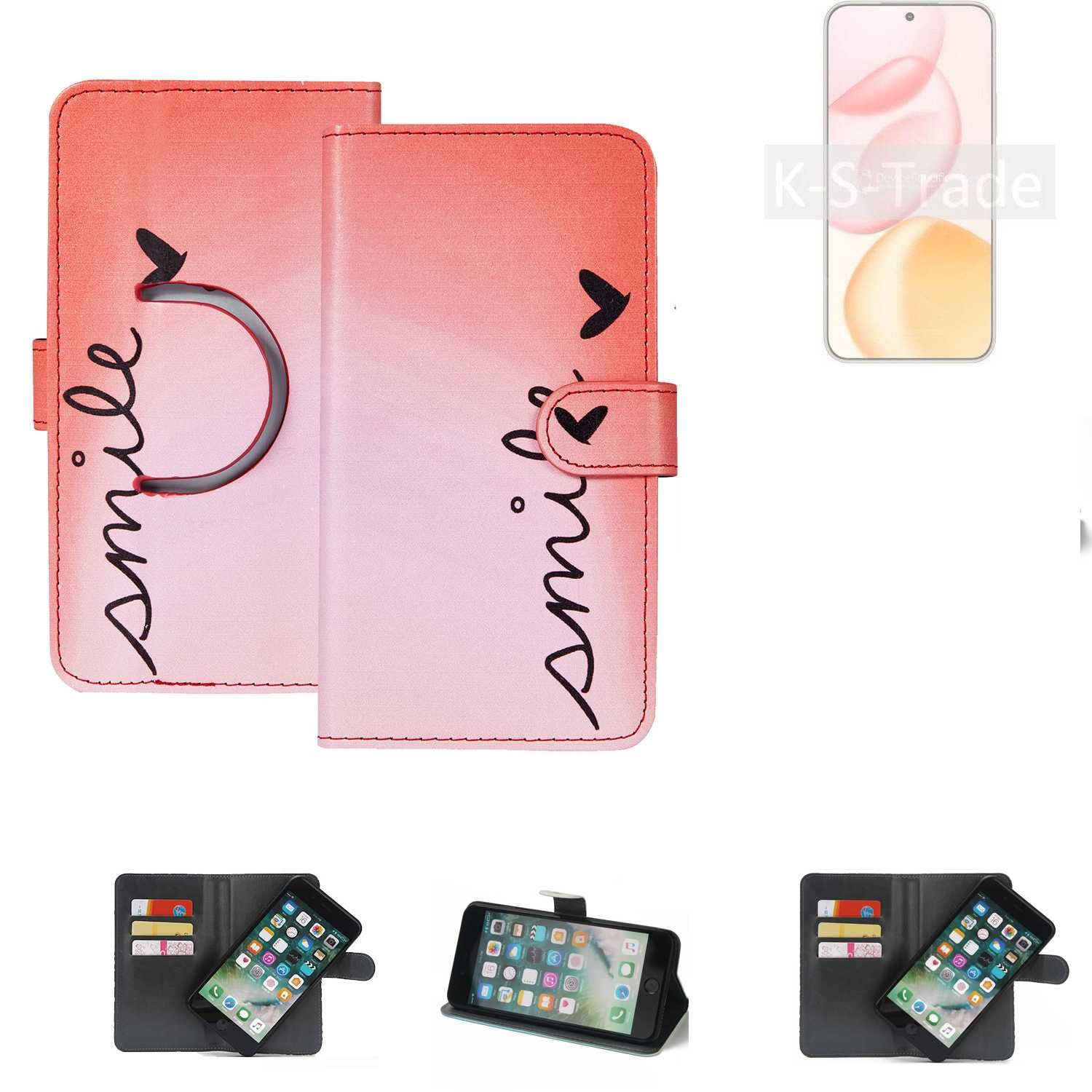 K-S-Trade Handyhülle für Honor 400, Schutzhülle Handyhülle Hülle cover bookstyle Etui “smile“