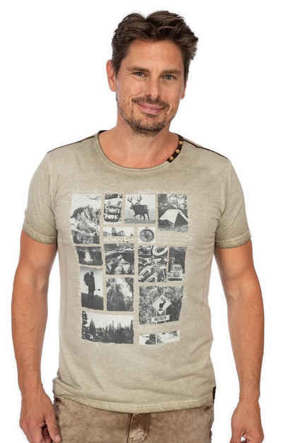 MarJo Trachtenshirt T-Shirt MANUEL schlamm