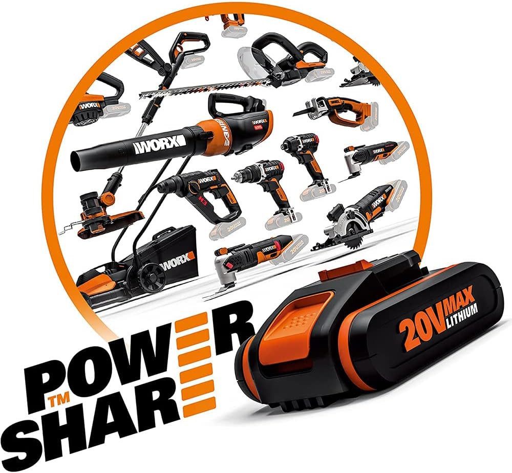 Worx WA3880 Akku-Ladestation (2000 mA, für WORX Powershare Akkus, Schnell-Ladegerät Universal für 20V Akkus)