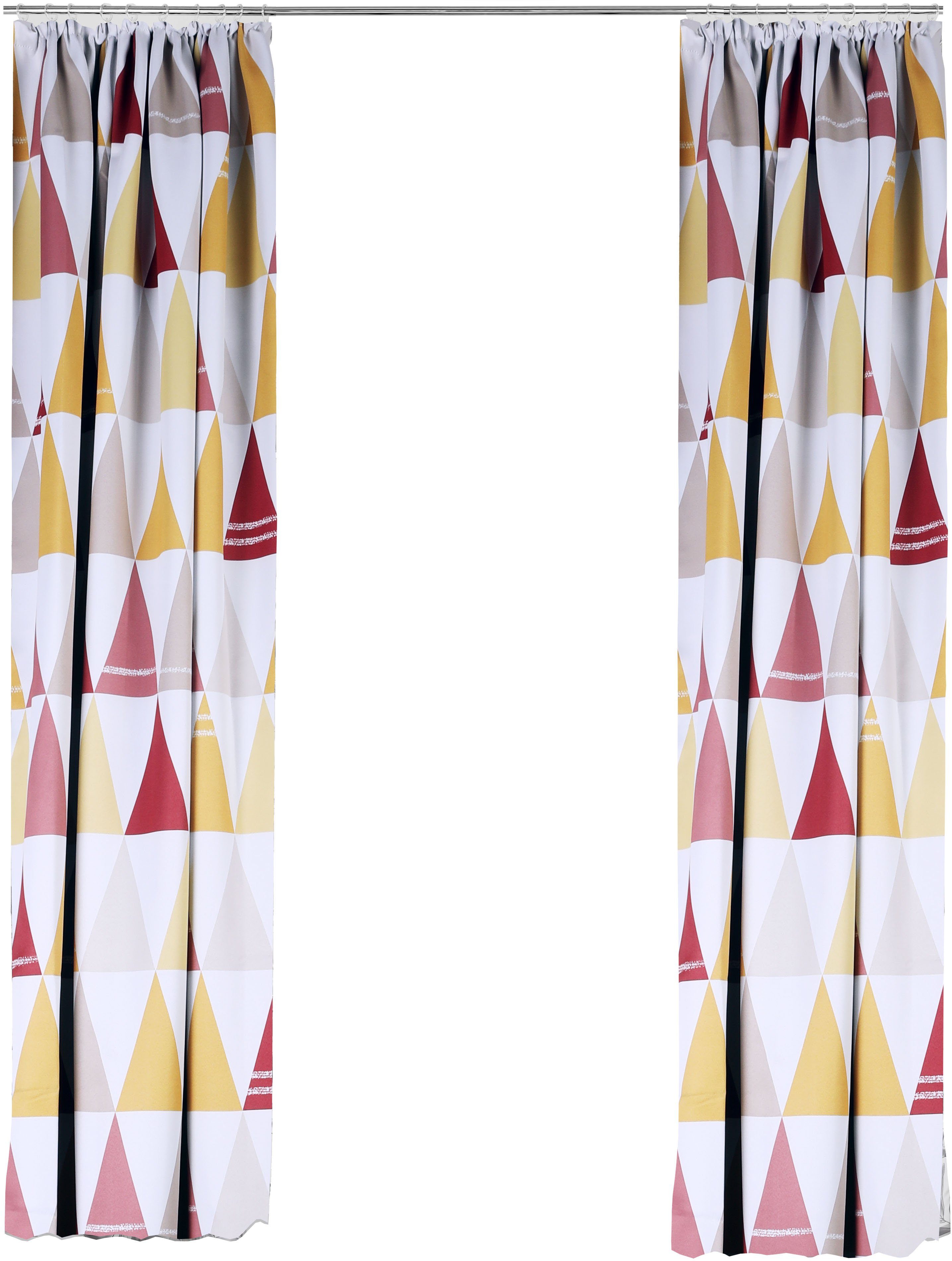 Lüttenhütt Verdunkelungsvorhang Dreieck (1 St), Kräuselband, verdunkelnd, einseitig mit Dreiecken bedruckte Kindergardine, blickdicht. Reduzierter Preis € 17,99. Unverbindliche Preisempfehlung € 34,00