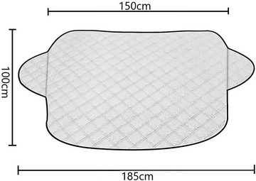 KESSMANN Autosonnenschutz Sonnenschutz Abdeckung faltbar Frontscheibe 4 Schichten 150x100cm Auto, (Set, 1-St., Inkl. Aufbewahrungstasche Frontblende Fenster Schutz Hitzeschutz), gegen Sonne Hitze UV Strahlung Staub Eis Frost Schnee strapazierfähig