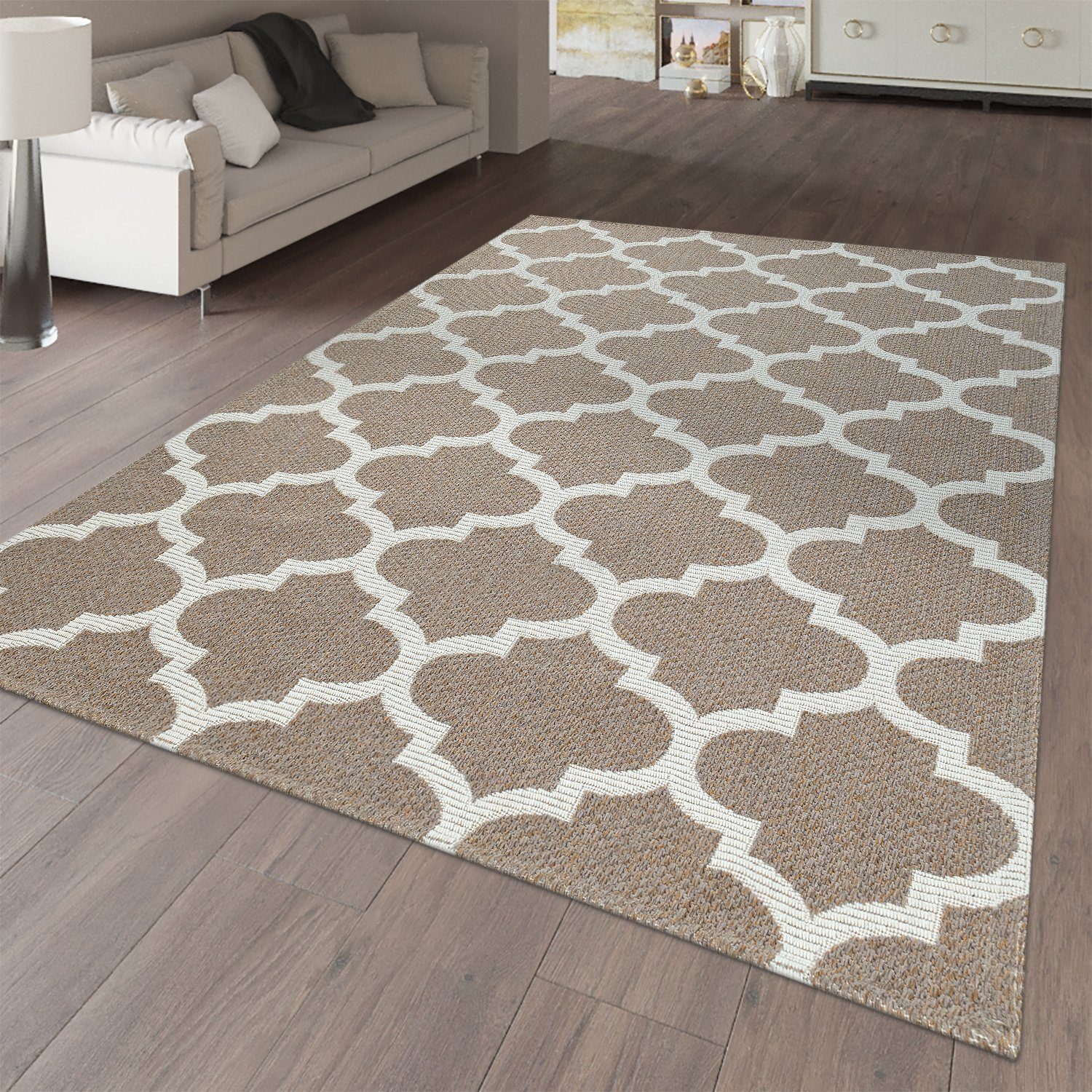 Teppich Flachgewebter Teppich Marokkanisches Muster Kontrurenschnitt Webmuster, TT Home, Läufer, Höhe: 4 mm