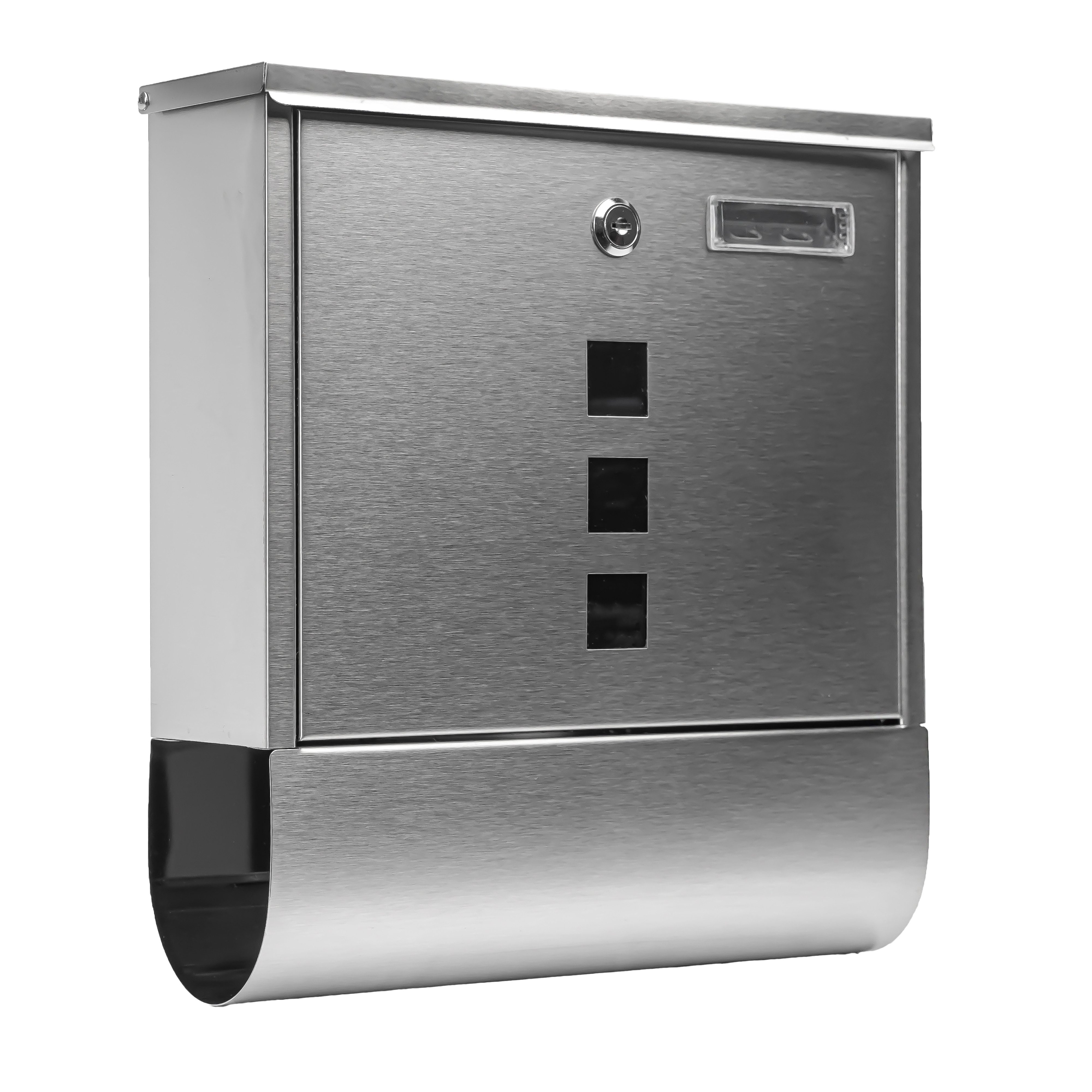 Grafner Briefkasten Briefkasten Edelstahl Zeitungsrolle 3 Sichtfenstern Pos günstig online kaufen