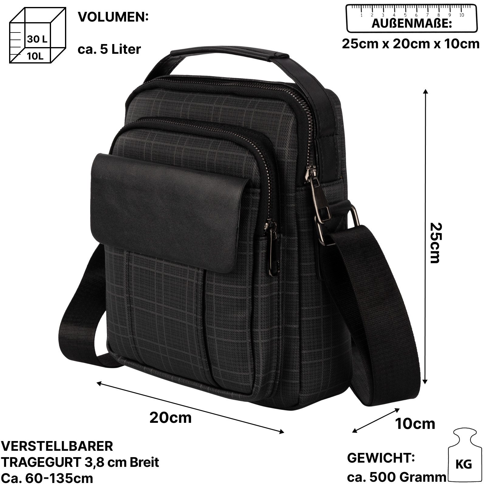 EAAKIE Umhängetasche EAAKIE Herrentasche Flugbegleiter Schultertasche günstig online kaufen