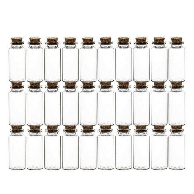 BigDean Gewürzbehälter “30er Set Gewürzgläser Korken-Deckel 30ml klein rund Glas Vorratsglas”, Glas & Kork, (30-tlg)