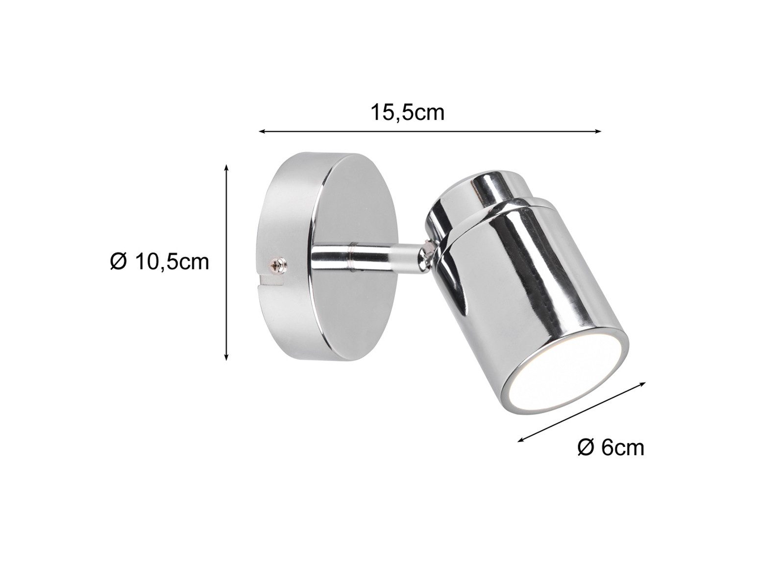 TRIO Leuchten LED Wandstrahler Badezimmer geeignet, Tiefe 15,5cm, dimmbar, LED wechselbar, Warmweiß, innen Wand-Lampe Gäste WC, Badlampe Strahler schwenkbar ink – Bild 4 von 5