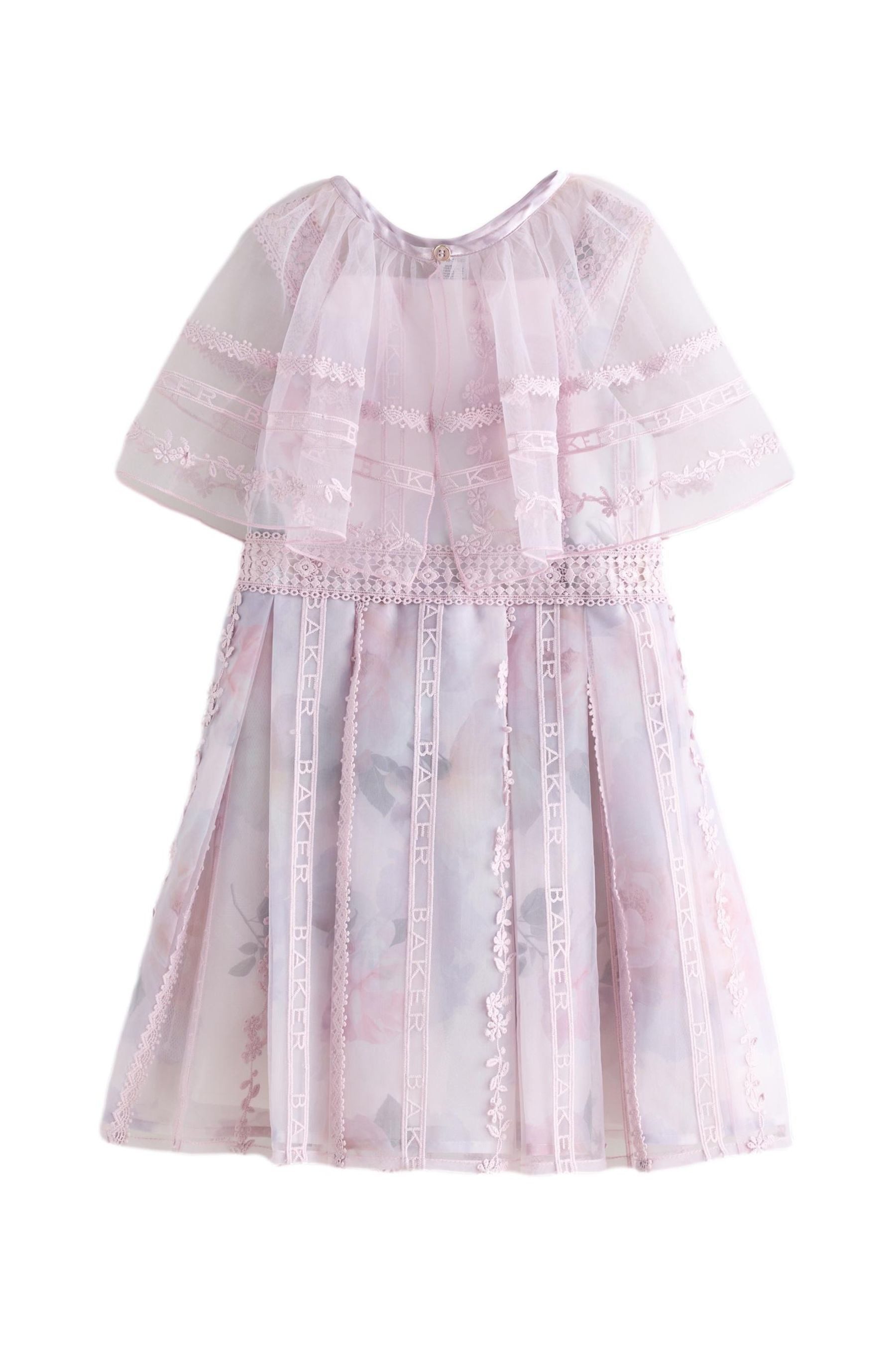 Baker by Ted Baker Partykleid Baker by Ted Baker Organzakleid mit Spitzen-Cape (2-tlg)