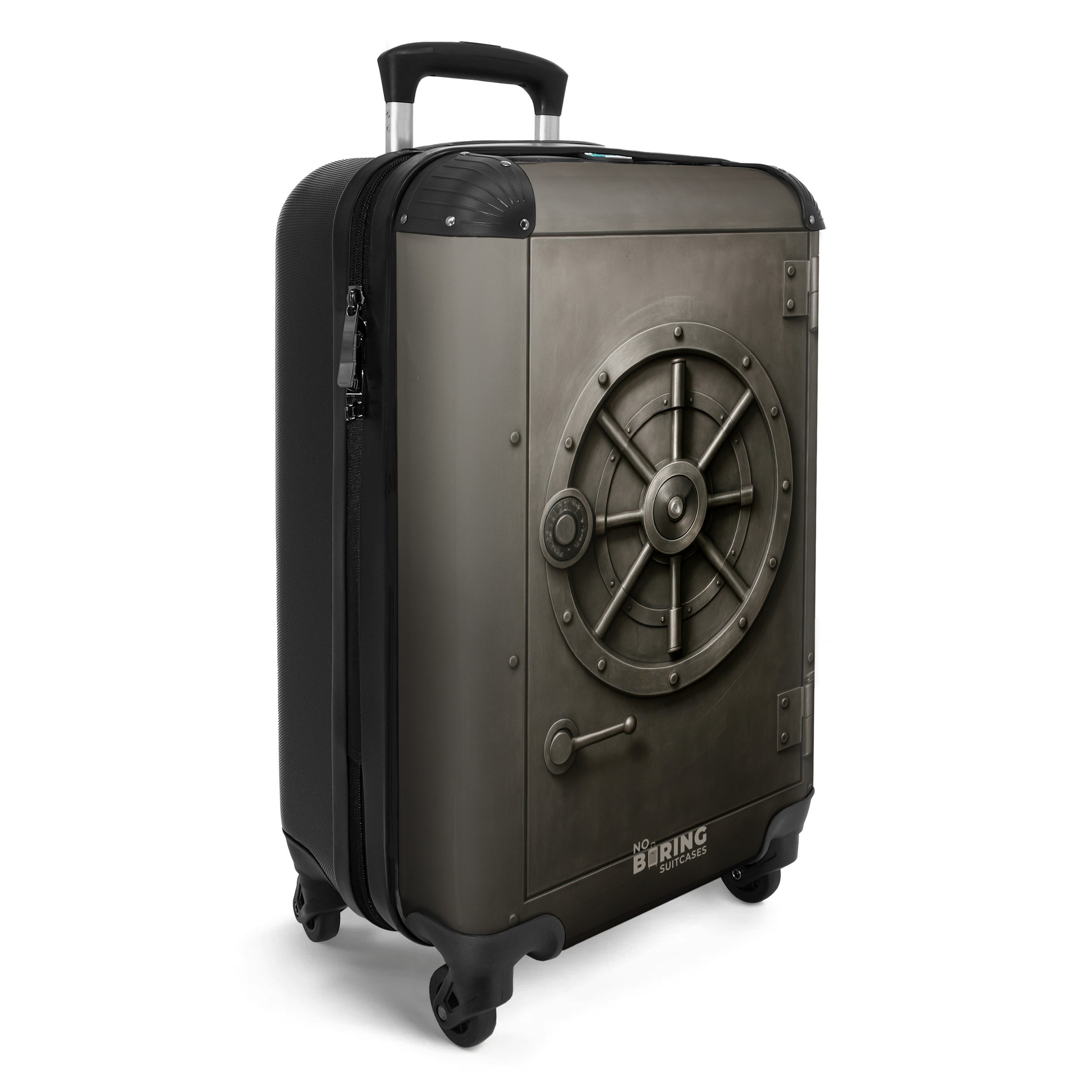 NoBoringSuitcases.com© Hartschalen-Trolley Alte Tresortür mit stählernem günstig online kaufen