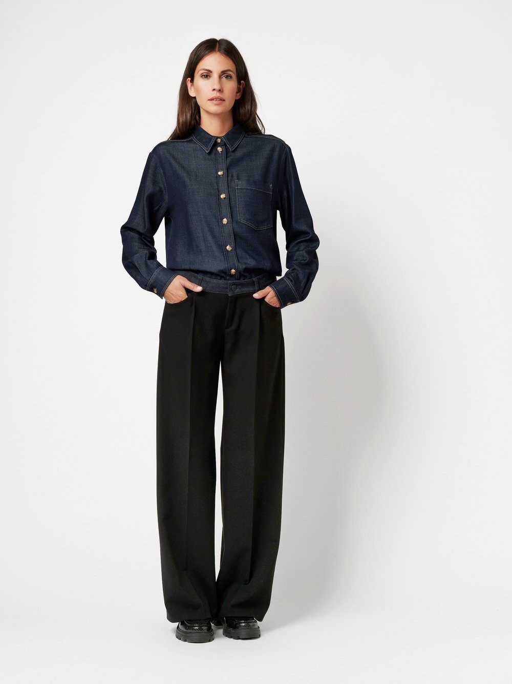 TONI Palazzohose Elli mit abgesetztem Jeansbund günstig online kaufen