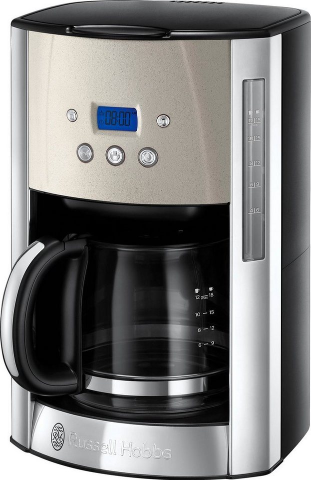 RUSSELL HOBBS Filterkaffeemaschine Luna Stone 26990-56, 1,5l Kaffeekanne, Papierfilter  1x4, Digital Anzeige, 1. Edelstahl-Kaffeemaschine mit hochwertigem  Steinstruktur-Finish