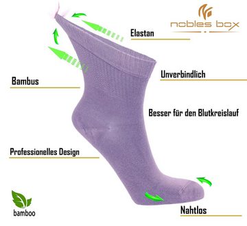 NoblesBox Diabetikersocken Damensocken (Beutel, 4 Paar) Bambussocken