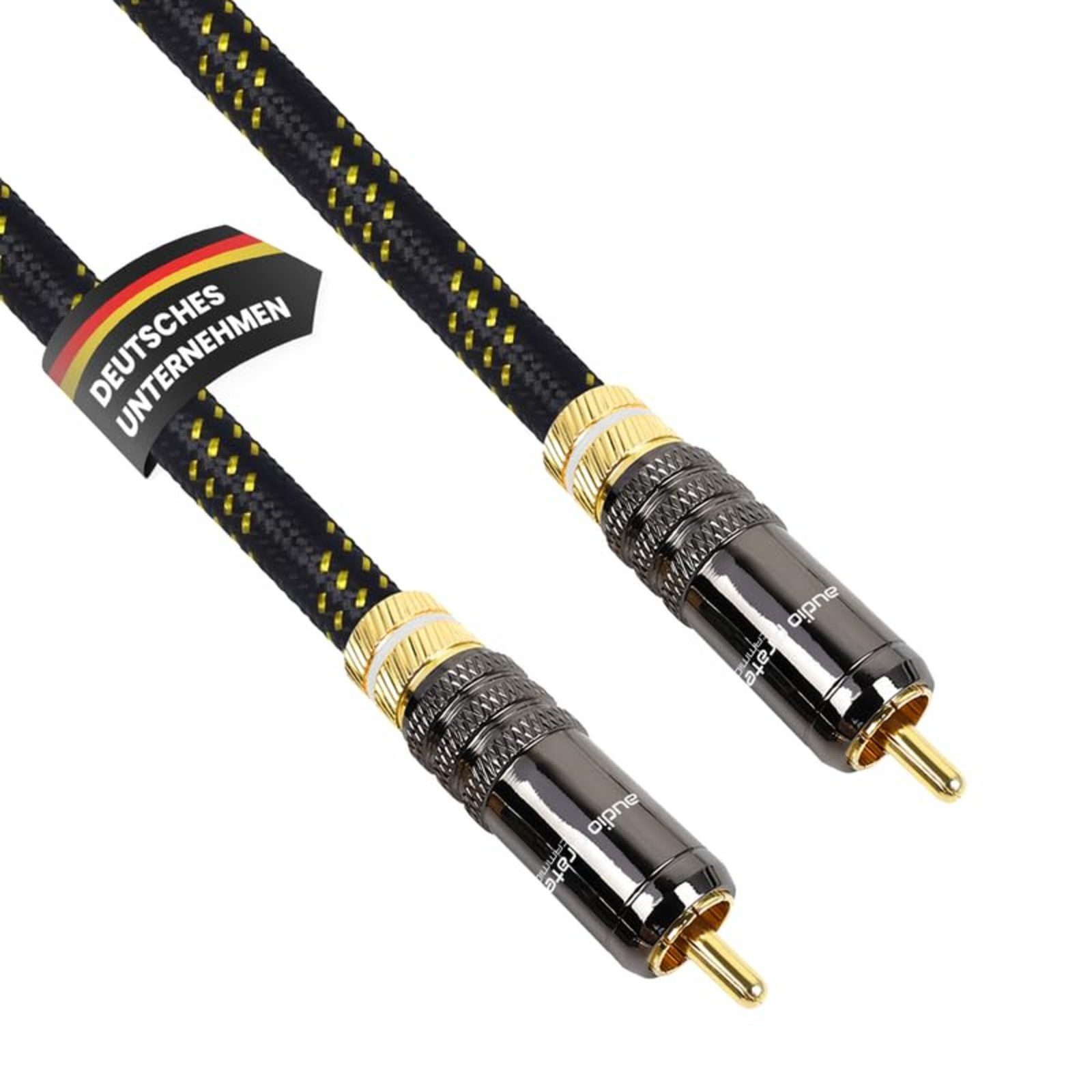 audio pirates Subwoofer Kabel 4x geschirmt Audio-Kabel, Cinch, (750 cm), OFC, vergoldet - High-End-Klasse