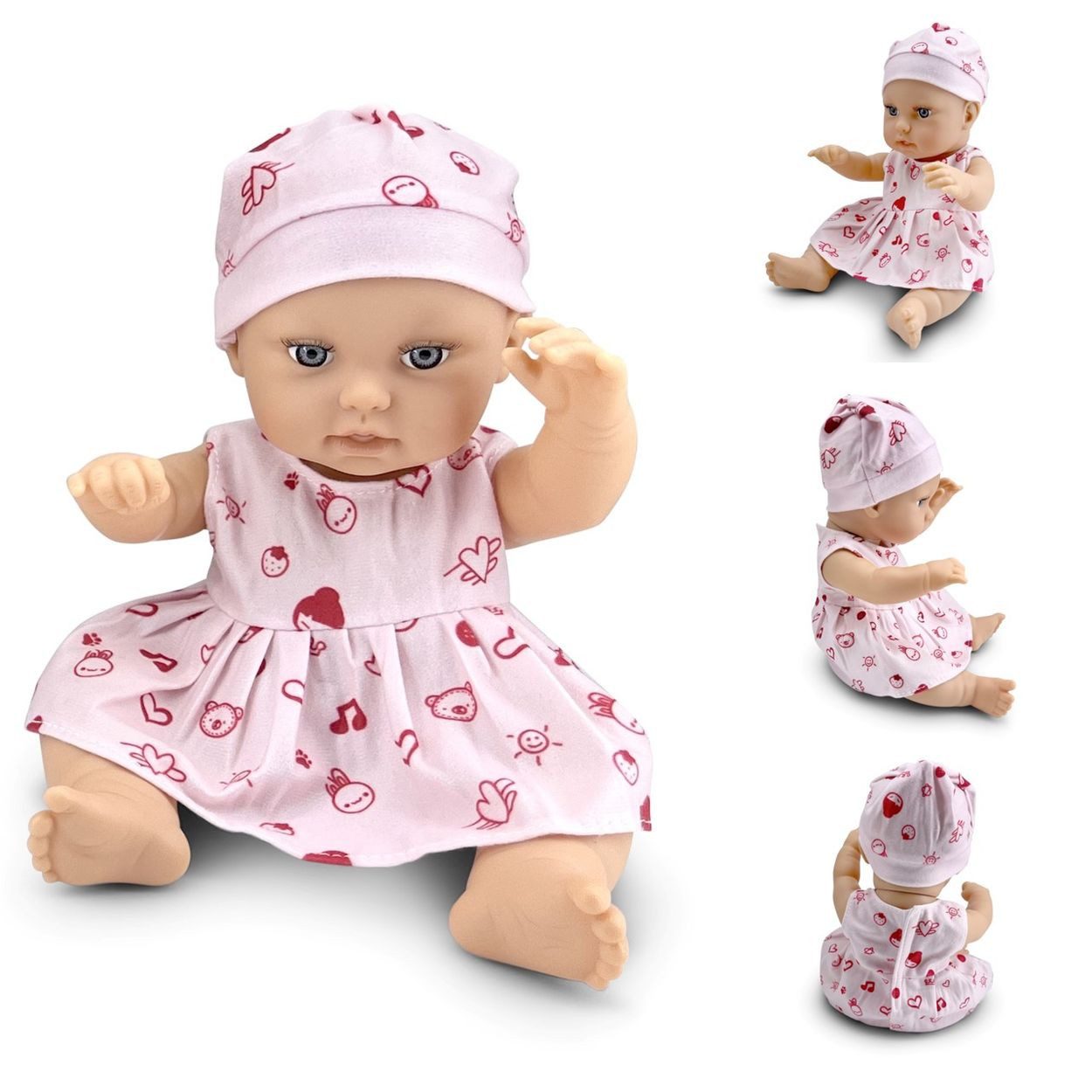 Anziehpuppe Kinderpuppe Bear und Baby 30cm