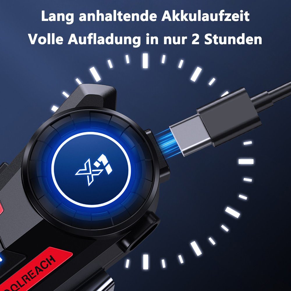 Bluetooth-Kopfhörer Blau GelldG Motorrad Kommunikationssystem Headset Motorrad Intercom