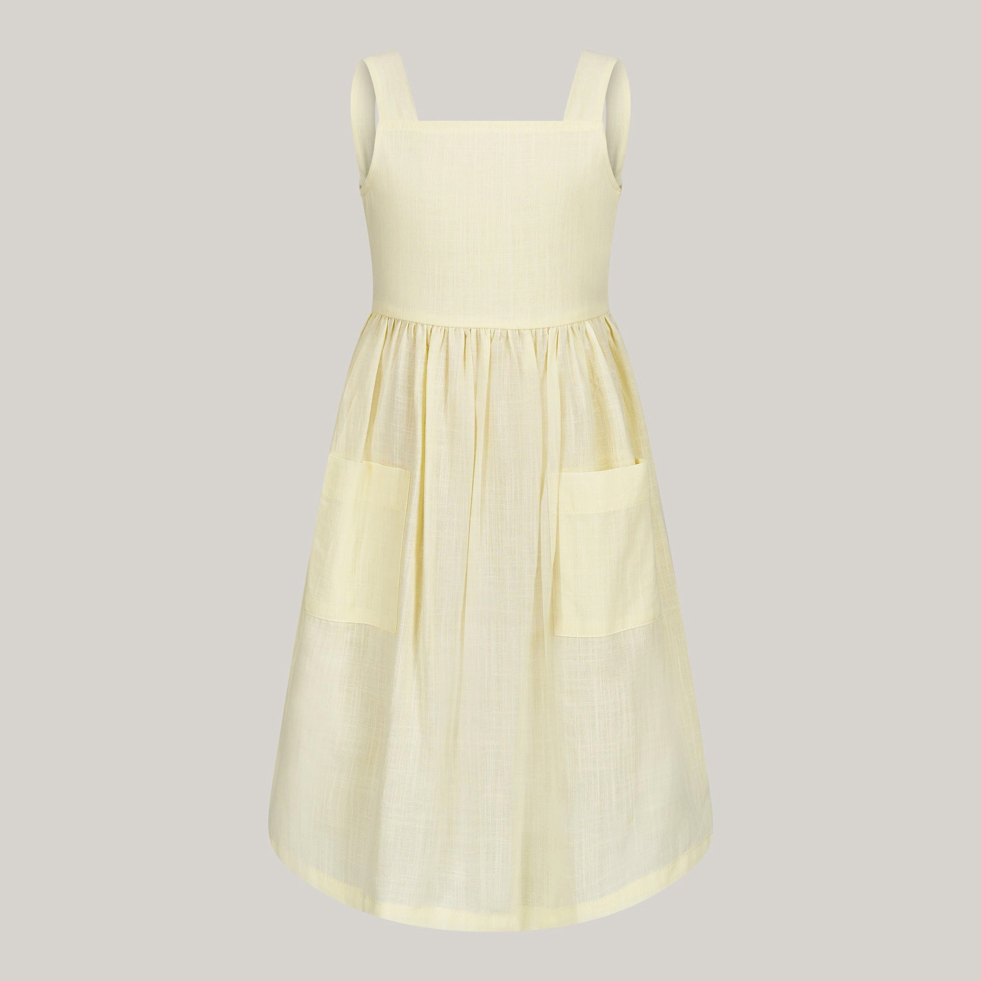 # SATURNDAY Sommerkleid Ärmelloses Kleid aus Baumwolle in gelb
