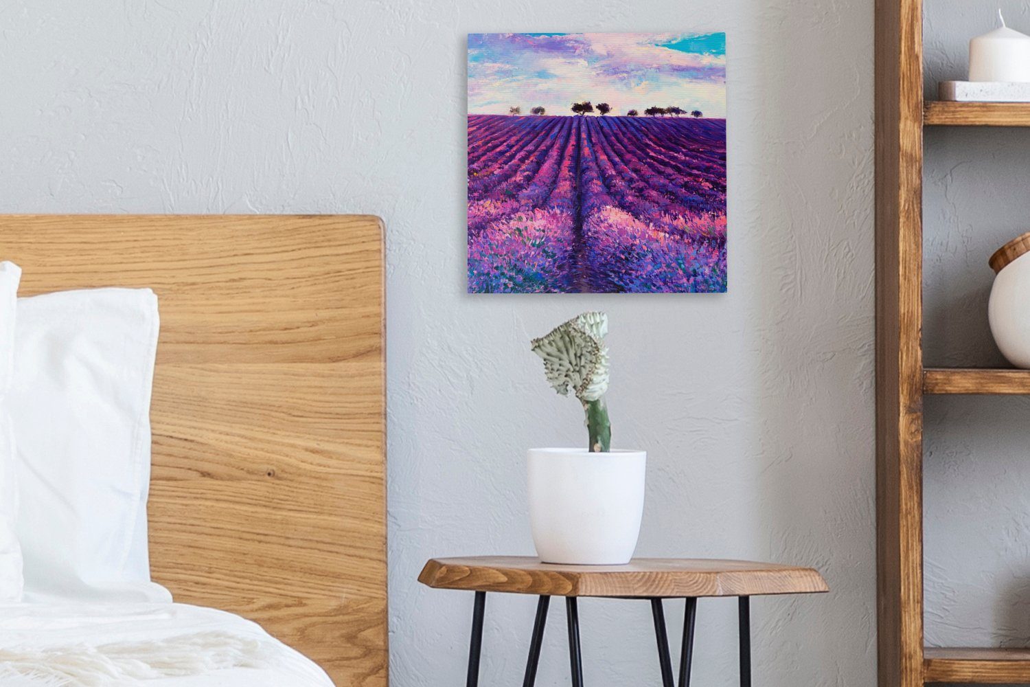 OneMillionCanvasses® Gemälde Ölfarbe Wohnzimmer (1 Malerei für Blumen, Bilder - Schlafzimmer Leinwand - St)