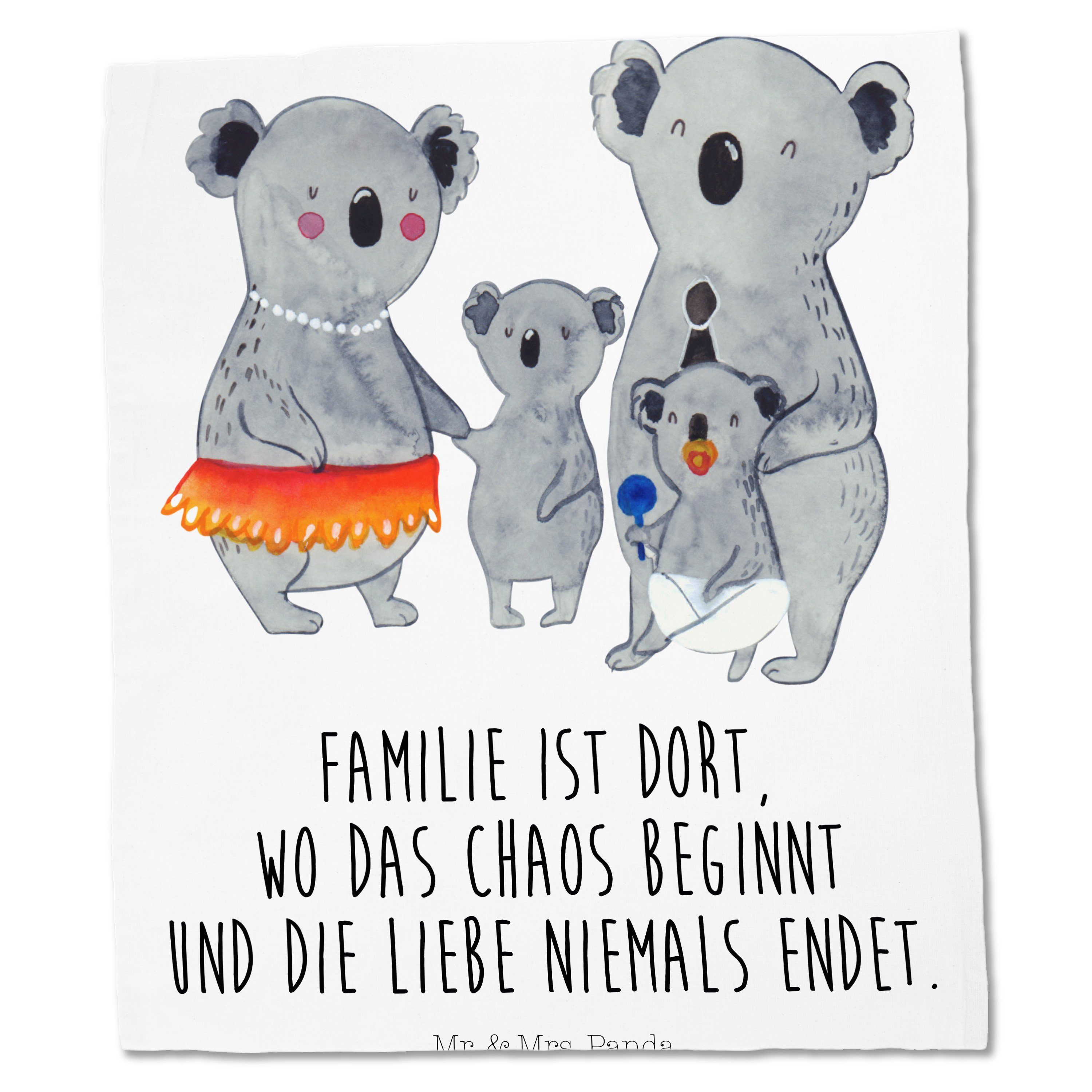 Mr. & Panda Koala Beutel, Tragetasche quality Jutebeutel, Geschenk, - - Familie (1-tlg) Ge Mrs. time, Weiß
