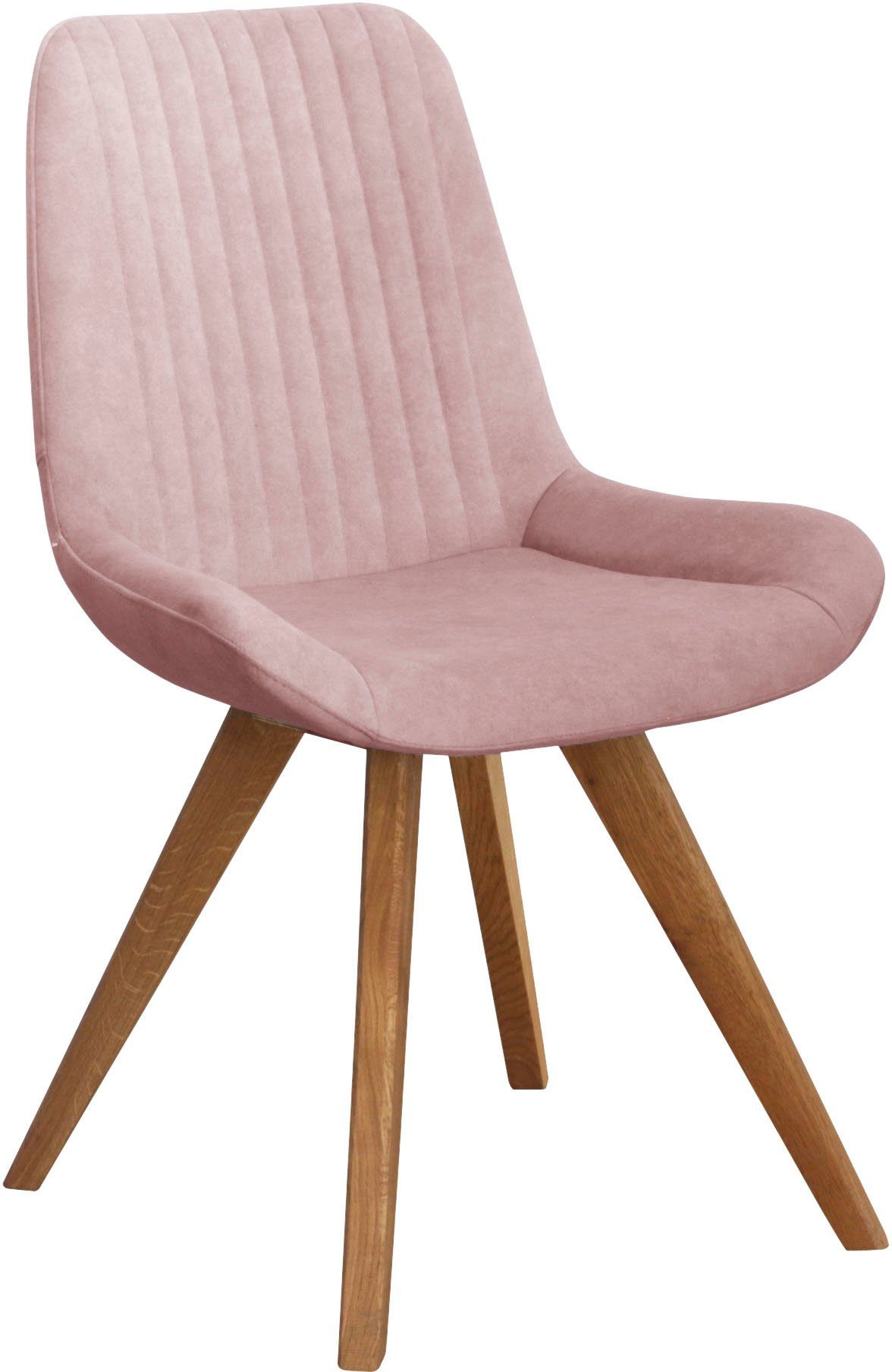 OTTO home Schalenstuhl Bratislava (Set, 2 St), Gestell Eiche massiv geölt, Easy Care-Stoff