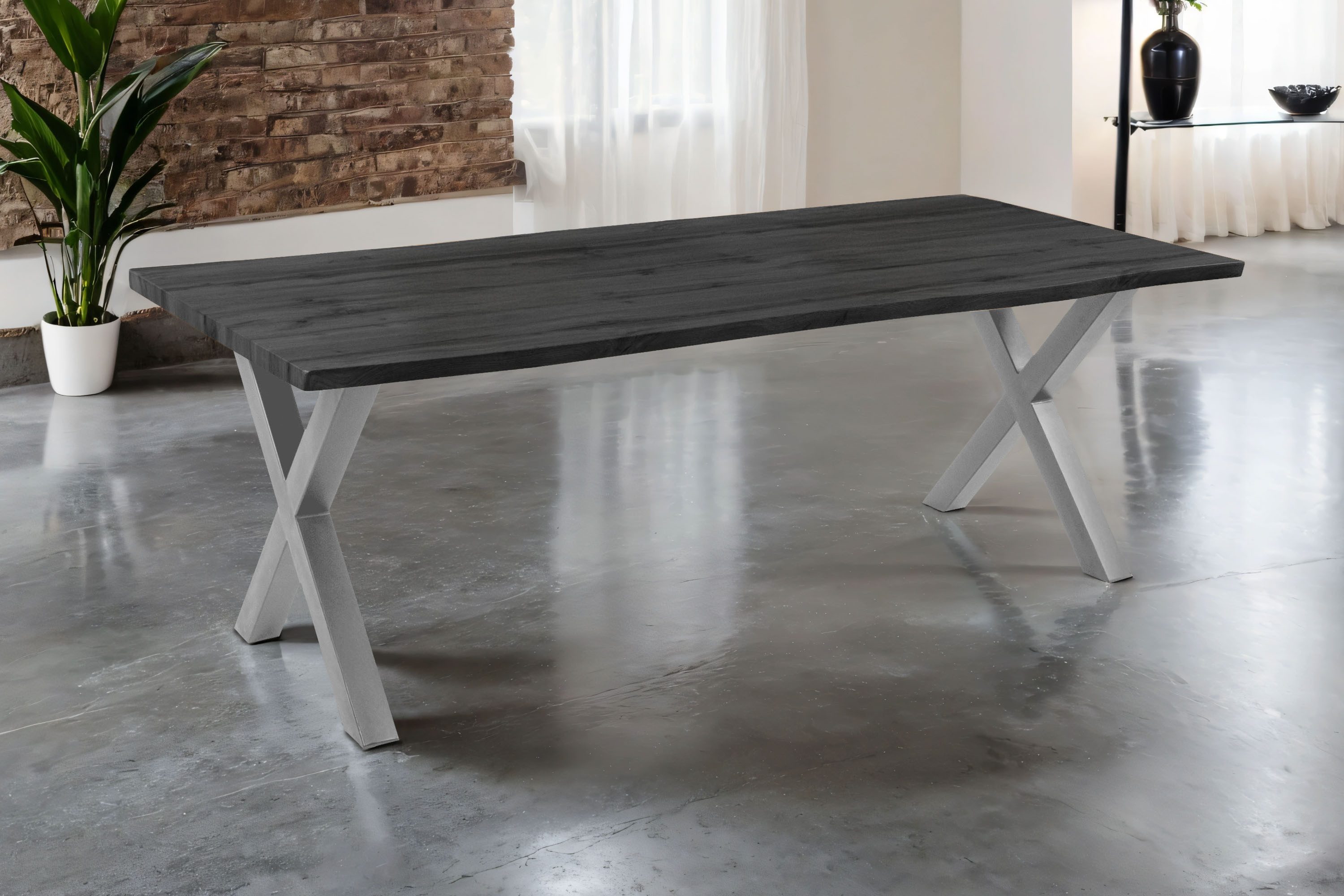 SAM® Esstisch Thori, verschiedene Holz-Optiken, X-Metallgestell, günstig online kaufen