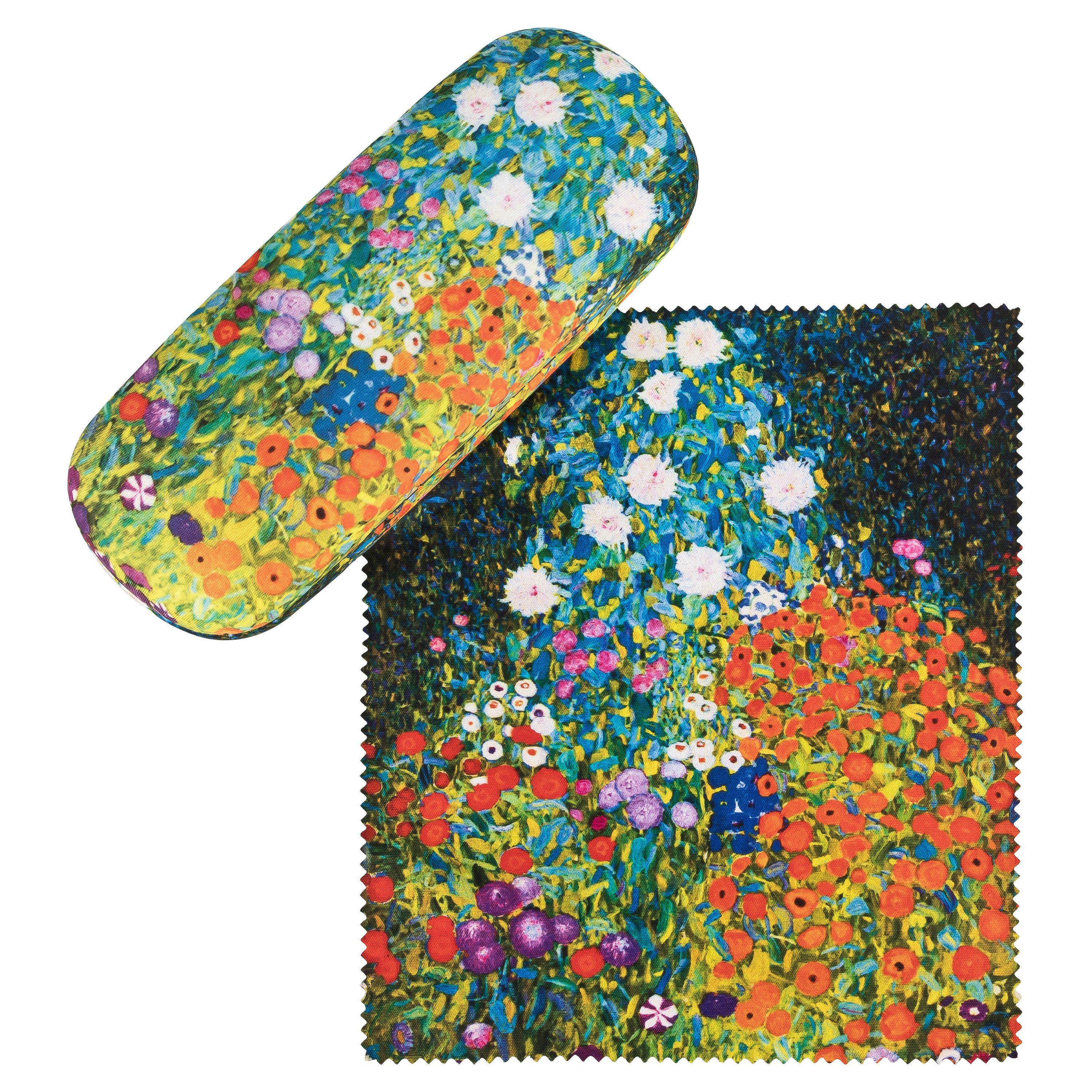 von Lilienfeld Brillenetui Brillenetui Gustav Klimt Bauerngarten Kunst Brillenbox, stabiles mit Mikrofaser bezogenes Hardcase