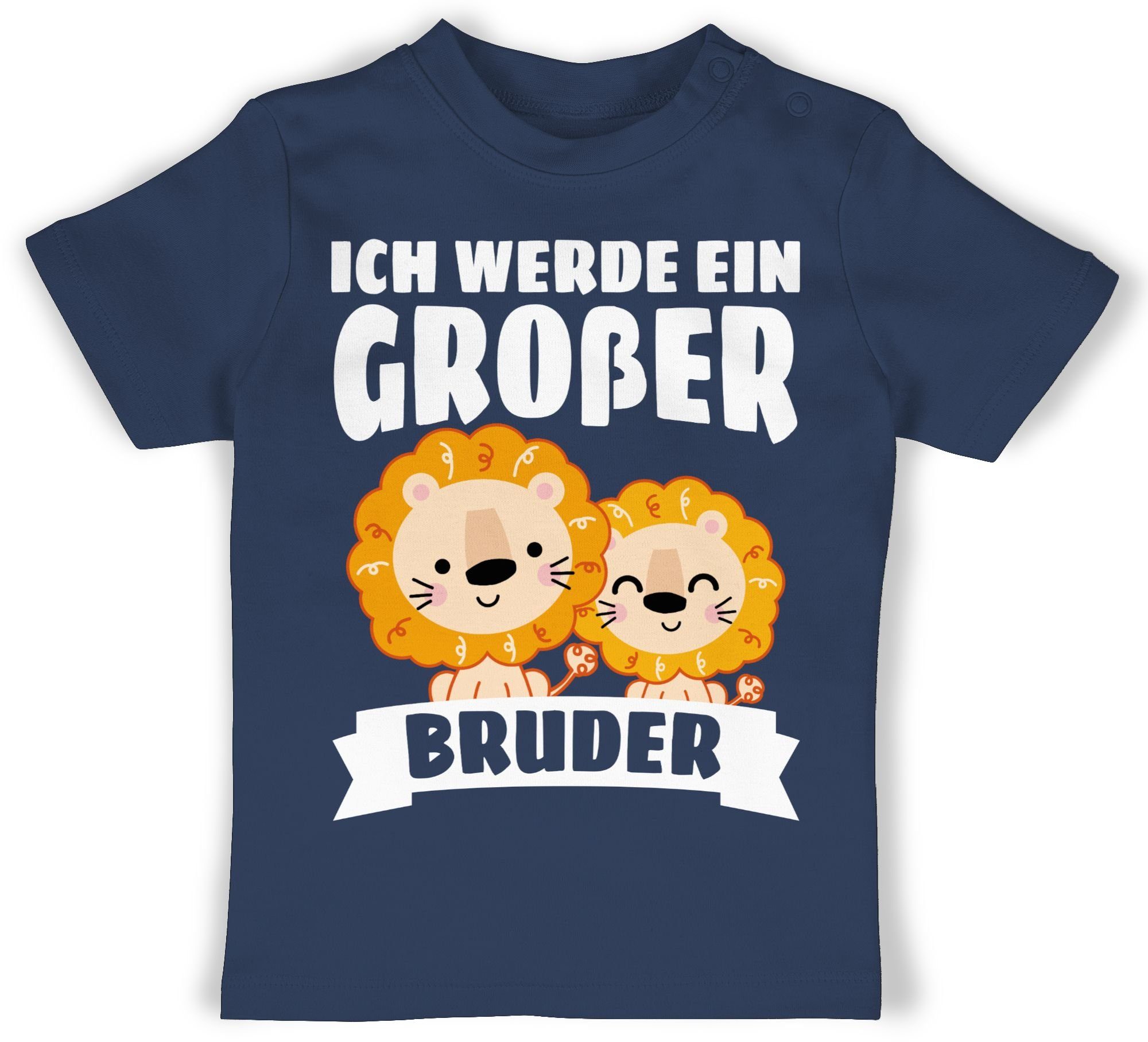 Shirtracer T-Shirt Ich werde ein großer Bruder - Löwe Großer Bruder 1 Navy Blau