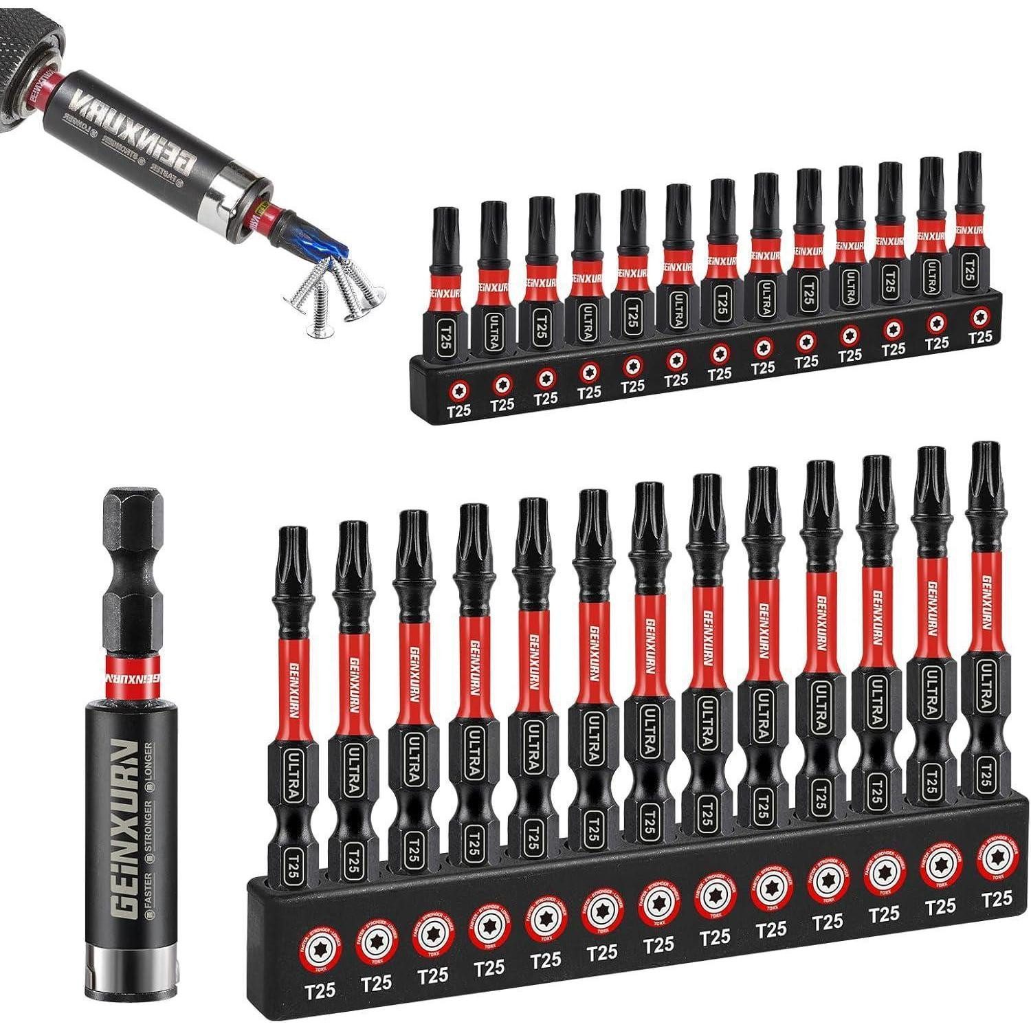 LuxusKollektion Torx-Bit Torx Schrauber Bit Satz 27tlg. T25 25/50mm magnetisch schlagsicher