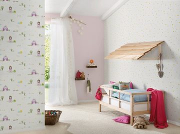 living walls Vliestapete Little Stars, glatt, gepunktet, Kinderzimmer Tapete Punkte Metallic