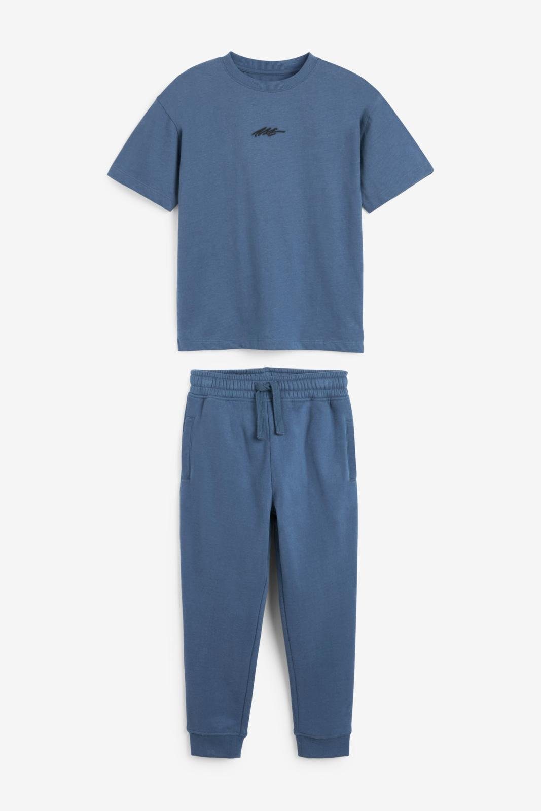 und Blue Set T-Shirt (2-tlg) T-Shirt Jogginghose Next im