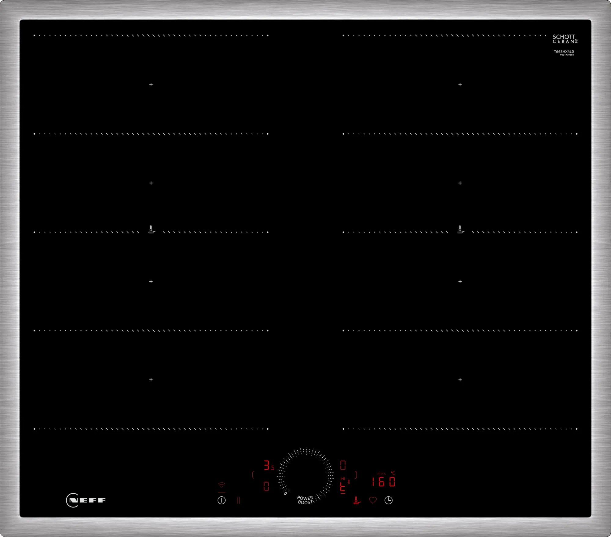 NEFF Flex-Induktions-Kochfeld von SCHOTT CERAN® N 70 T66SHX4L0, mit virtueller Twist Touch® Bedienung