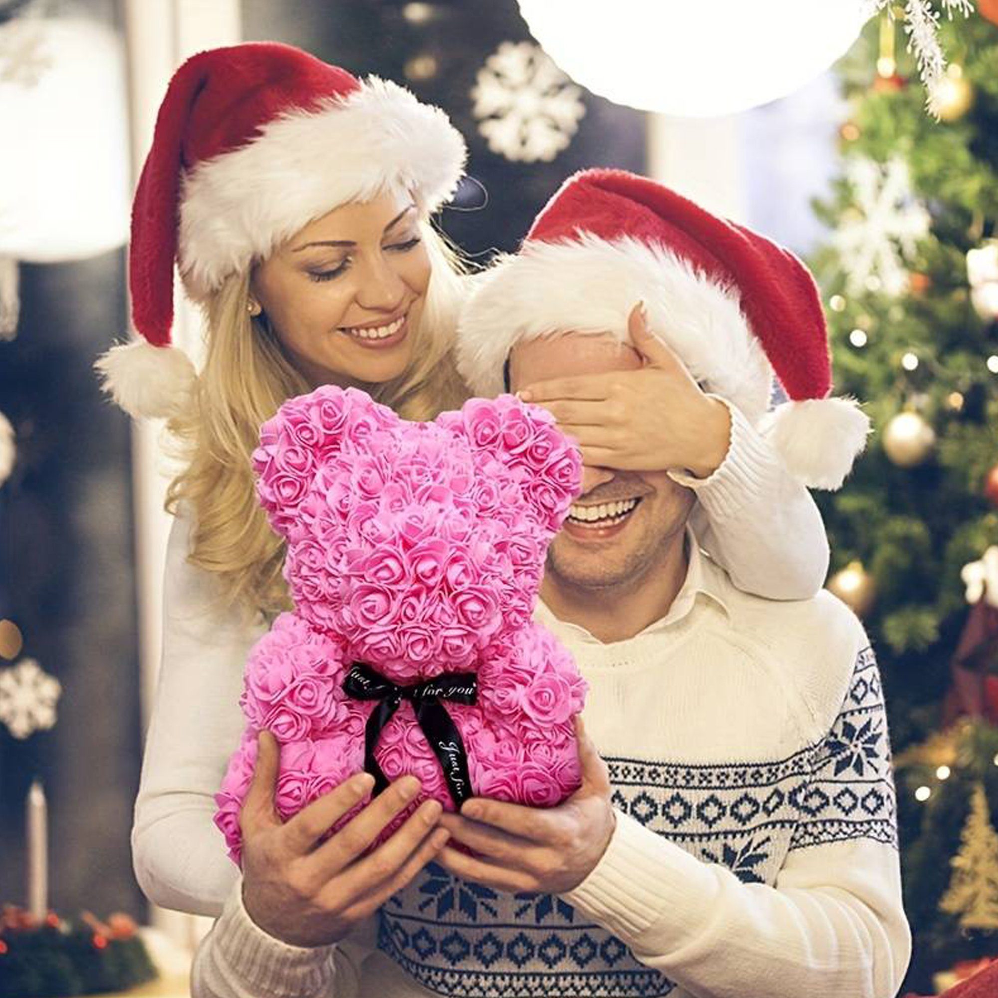 Kunstblumenstrauß Rosenbär Teddybär Rosen Valentinstagsgeschenk, Deggelbam